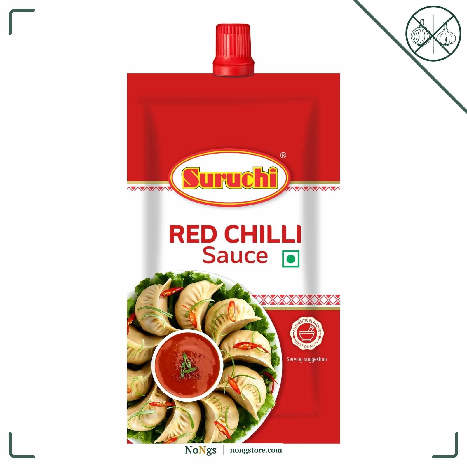 Suruchi Red Chilli Sauce - 85g | Bold & Spicy Sauce | Made with Fresh Red Chilies | Perfect for Chinese Cooking, Marinades, Stir-fries & Dipping | No Onion No Garlic Jain Chilly Sauce (Pack of 1)