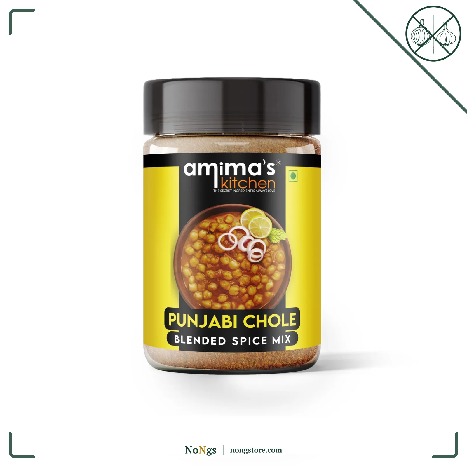 Amima's Kitchen Punjabi Chole Jain Spice Mix (No Onion No Garlic) – 100 Grams | Blended Spice Mix | For Healthy and Delicious Cooking | No Synthetic Flavour & Color | Ready Masala Powder