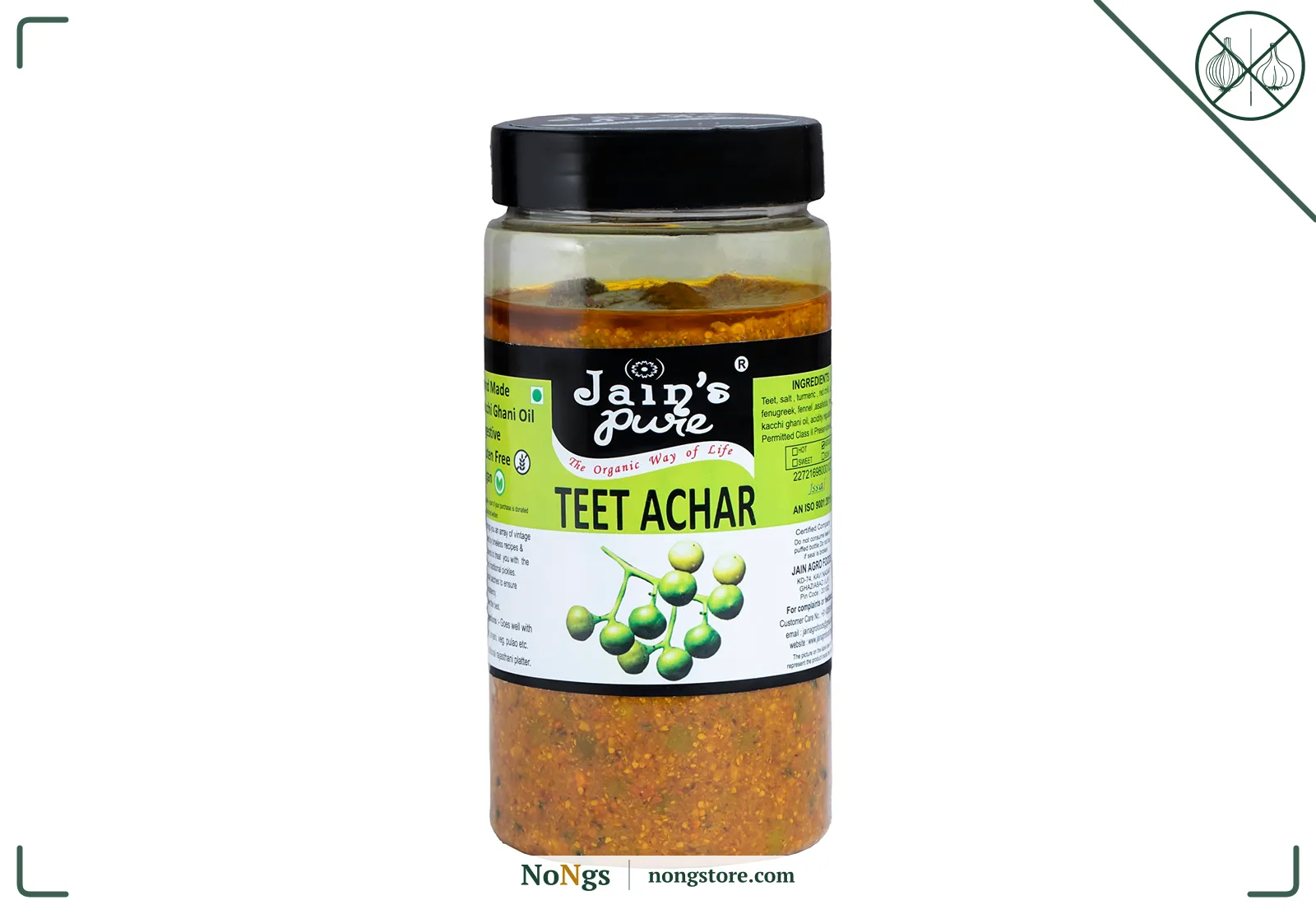 JAIN'S PURE TEET / DELA ACHAR, 400 GM