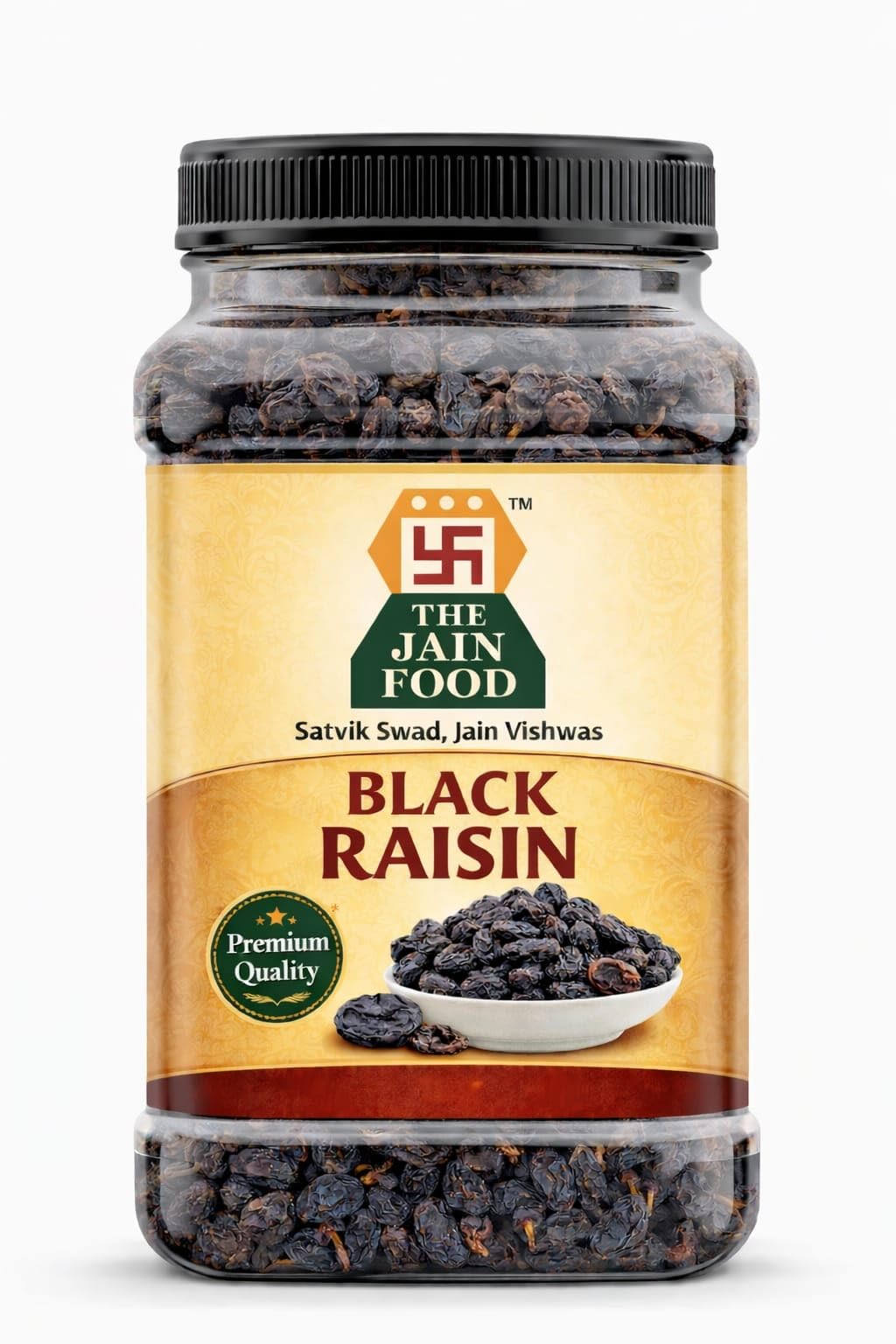 THE JAIN FOOD Seedless Black Raisins - 1 Pack | Dry Grapes Kali Kishmish Dry Fruits (500 Gm)