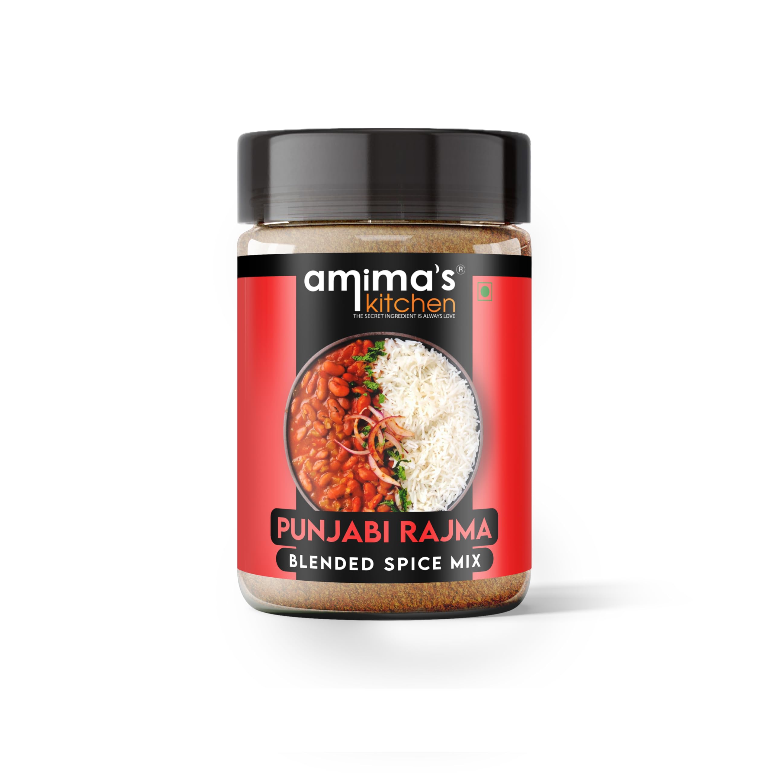 Amima's Kitchen Punjabi Rajma Masala Powder (No Onion No Garlic) – 100 Grams | Blended Spice Mix | No Synthetic Flavour & Color | Ready Jain Curry Masala