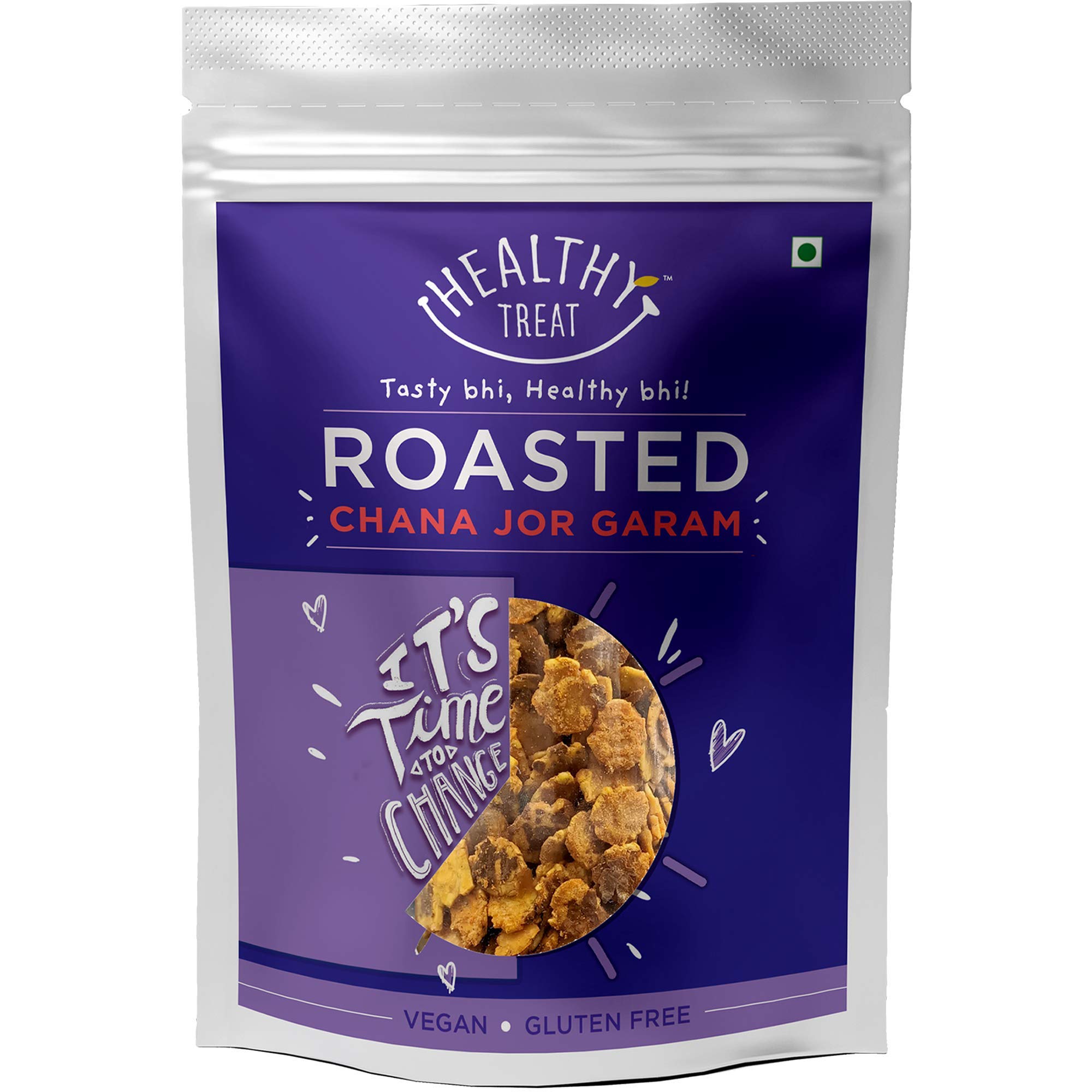 Healthy Treat Roasted Chana Jor Garam 150 gm | Healthy, Roasted Oil-Free Namkeen | Ready-to-eat | Healthy Snacks | Low in calories | Protein-Rich Snack | Roast Beaten Chana Snack | Gluten Free
