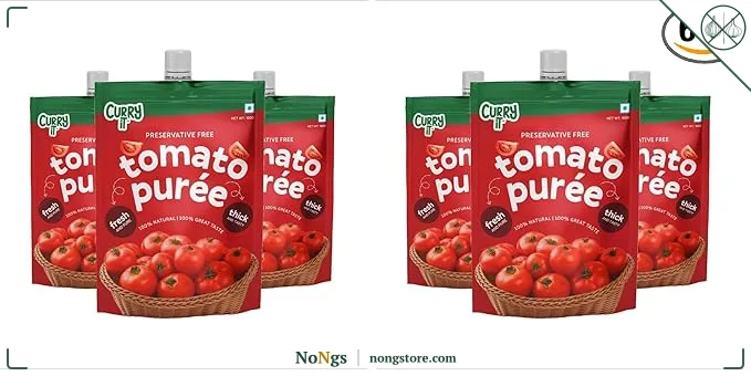 CURRYiT Tomato Puree | Made With 100% Fresh Hand Picked Tomatoes | No onion & Garlic | Tomato Paste For Cooking Pasta & Curries | No Added Preservatives or Colors | Pure & Natural (100g x 3) 300g