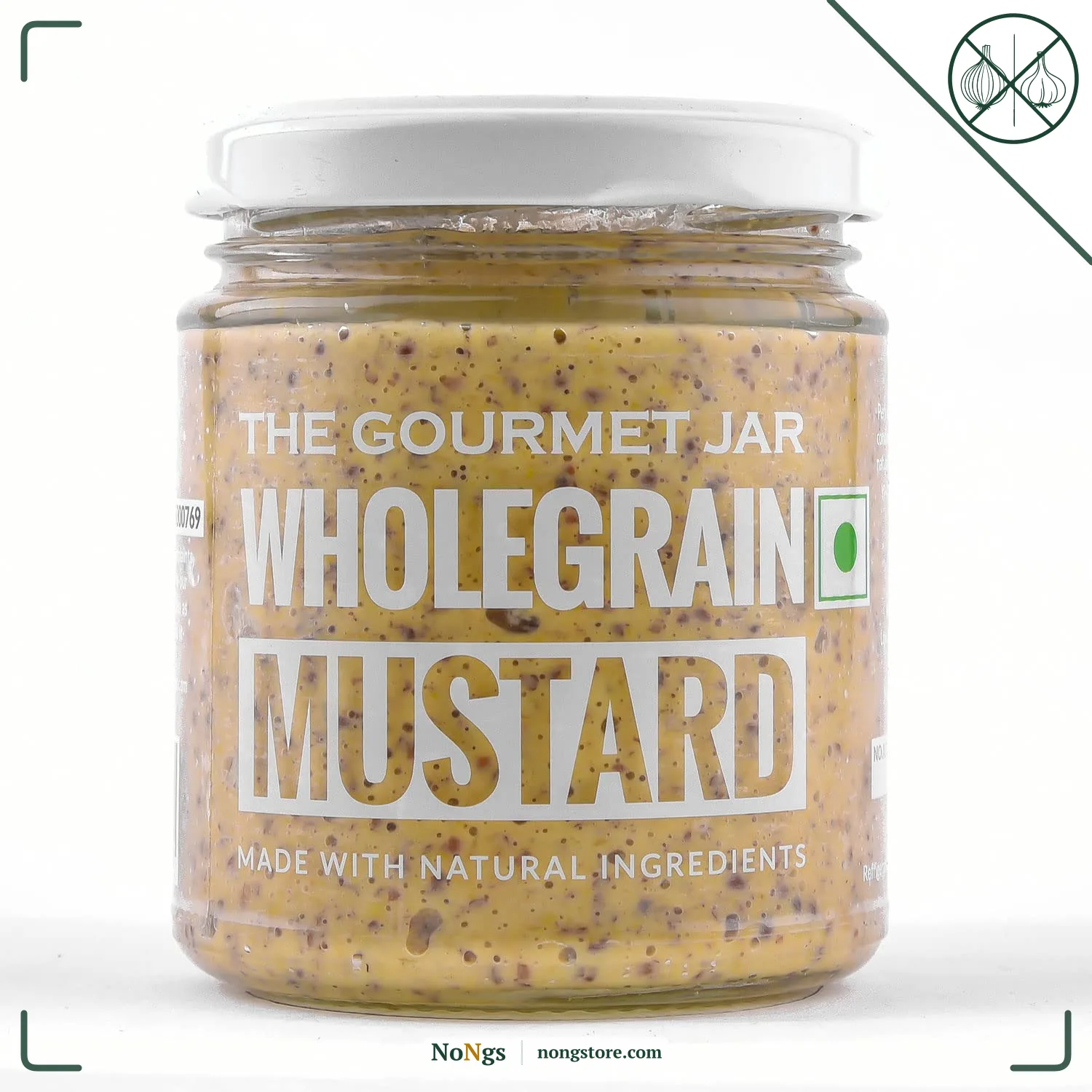 The Gourmet Jar Wholegrain Mustard| 170g| 100% Natural, No Preservatives, No Artificial Colors, No Artificial Flavouring agent| No Refined Sugar| Keto-Friendly| No Trans-fat| Traditional French style| Made with Red wine and Apple Cider Vinegar| Perfect condiment for your sandwiches, hotdogs and burgers| Pack of 1