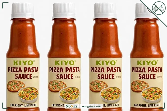 KIYO Fresh Pizza Pasta Sauce || No Onion & No garlic || 100% Natural & Vegan Ingredients || No Added Flavours & Colours || Enjoy It with Pizza, Burger & Pasta in Fresh Pantry 200 gm (Pack Of 4)