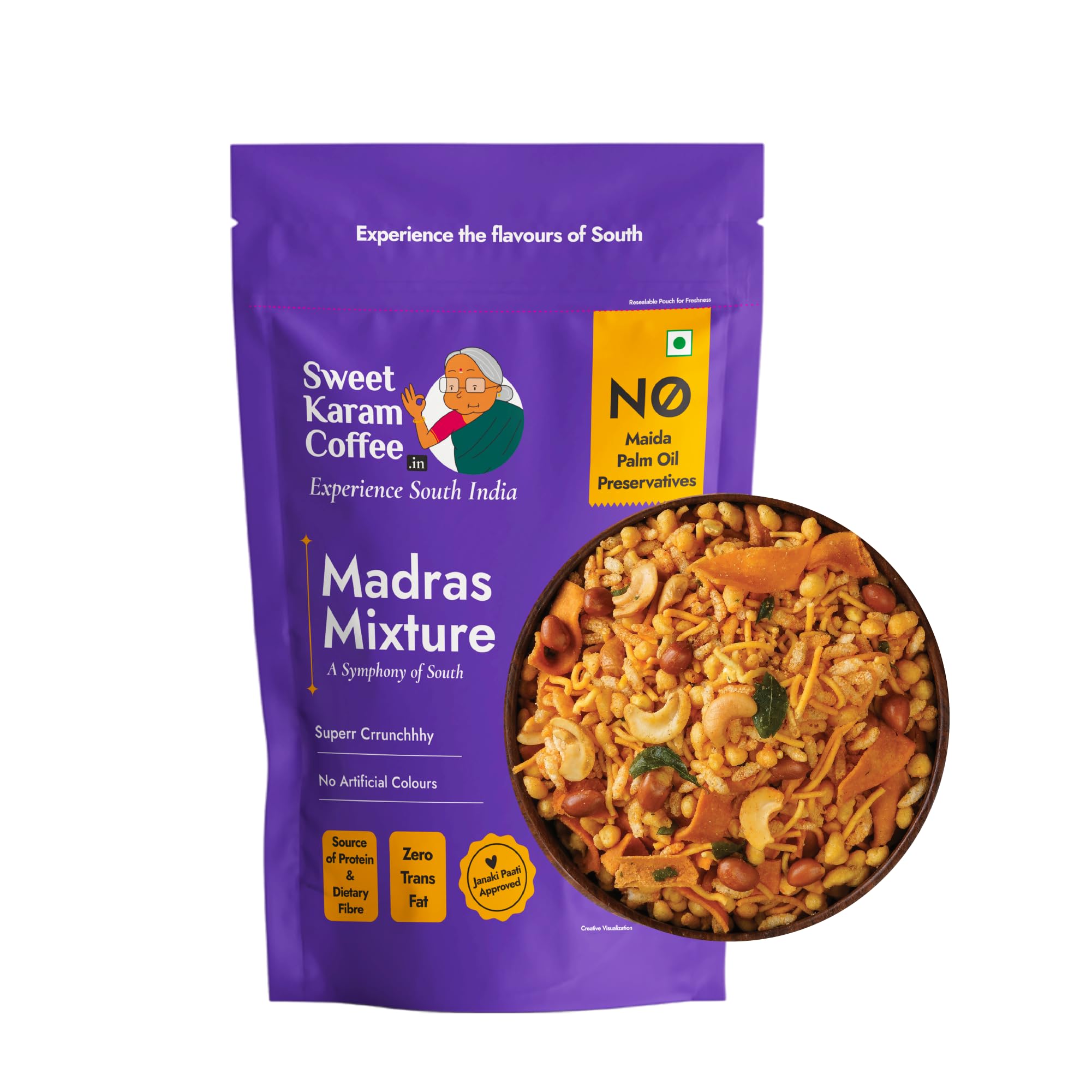 Sweet Karam Coffee Special Madras Mixture – 200grams | No Palm Oil or Preservatives | Authentic South Indian Namkeen Snack | Crispy & Fresh Homemade Taste | Perfect Tea-Time Savory