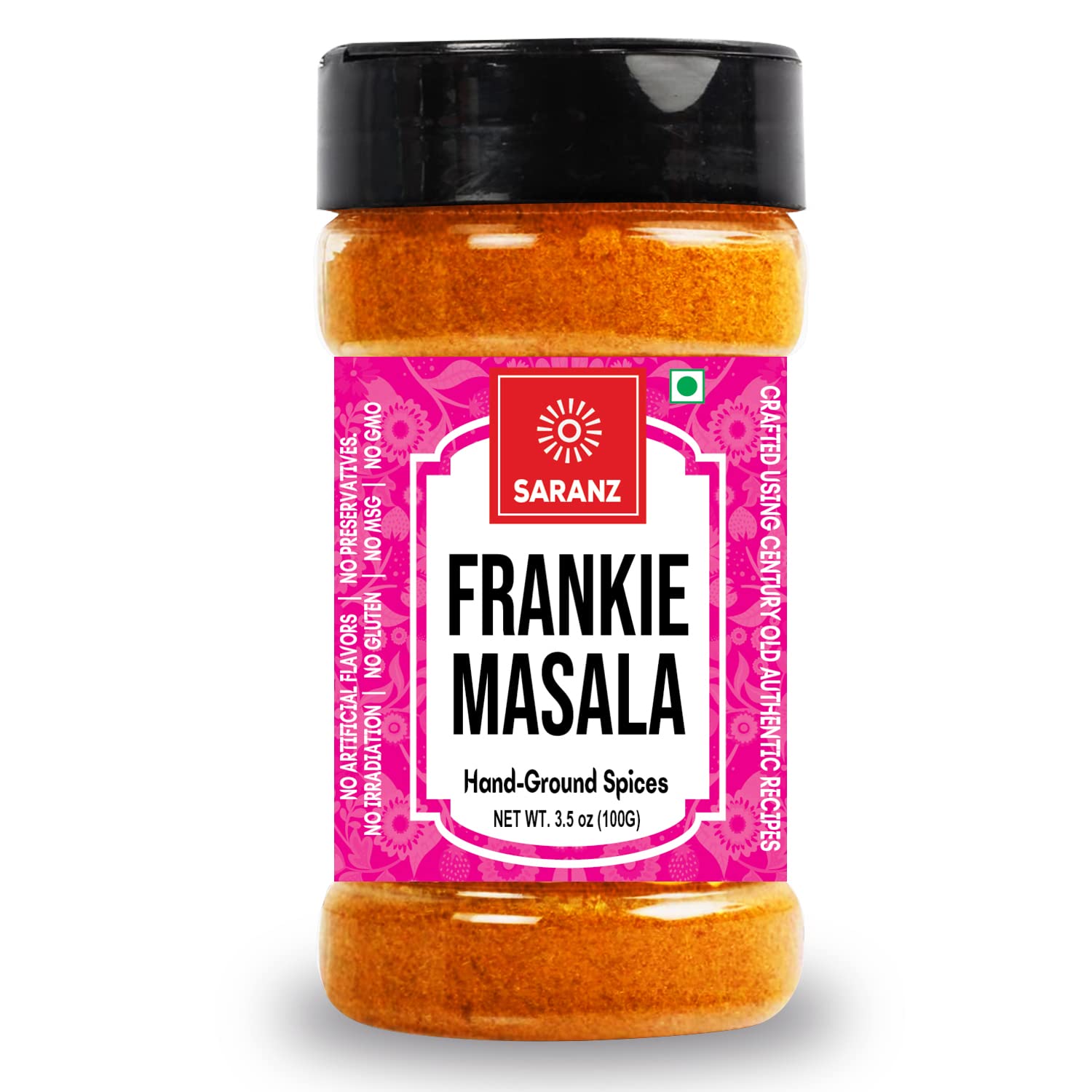 SARANZ Frankie Masala | Kathi Roll Masala Spice Mix | Tangy & Spicy Amchur Anardana Blend | For Rolls, Wraps, Paneer, Veg Kathi Roll, Chaat & Sandwiches | No Added Colors | 100g
