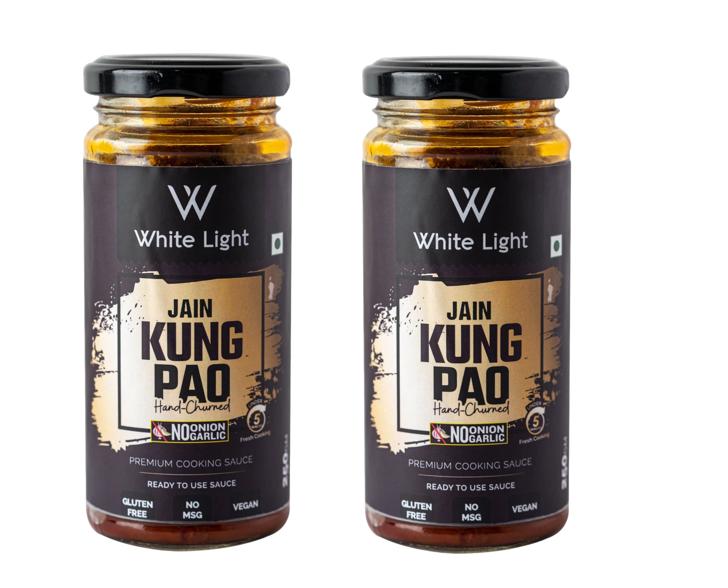 White Light Food Jain Kung Pao l Vegan and Natural Ingredients l Ready to Eat Healthy Food (Pack of 2, 250g Each)