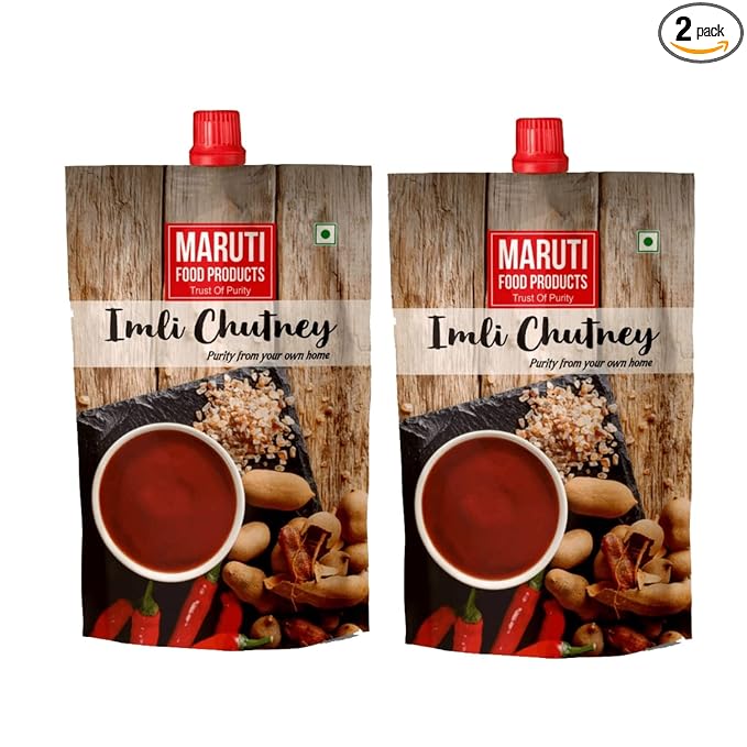 Maruti Food Products imli Chutney Tangy Delight: Tamarind Sweet Chutney - Imli Khajoor Ki Khatti Meethi Chatpati Chutney| No Artificial Flavors, Gluten Free, Jain Friendly (Pack of 2)
