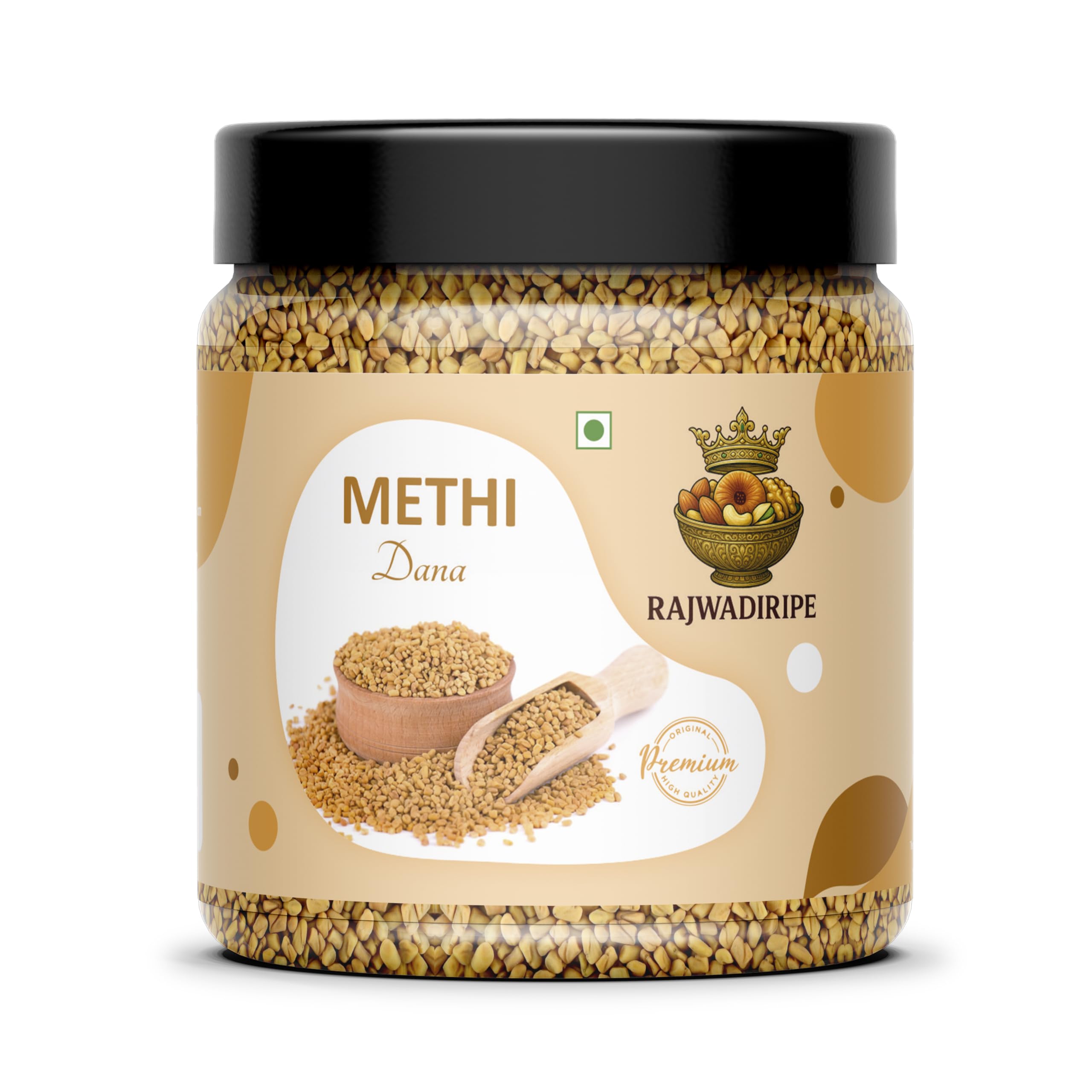 RAJWADIRIPE Organic Fenugreek Seeds | Whole Natural Sabut Methi Dana | Chemical-Free & Unpolished | Ideal for Cooking & Health Benefits (250gm)