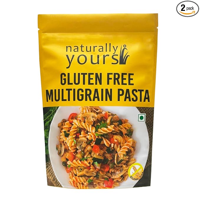 Naturally Yours Gluten Free Multigrain Pasta | Corn, Amaranth, Bengal Gram, Jowar & Rice | No Maida, Preservative Free, Vegan, No Onion No Garlic, Jain Friendly | High Fiber & Protein | 200g Pack of 2