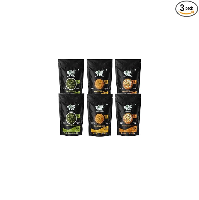 Bowlful Pack of 2 Jain Paneer Combo, 100% Natural, Ready to Eat, Freeze Dried Food