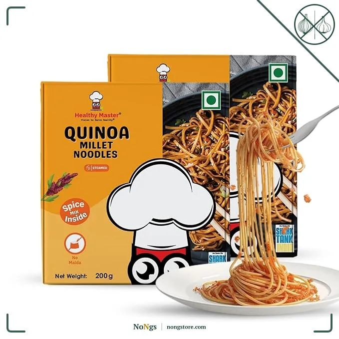 Healthy Master Quinoa Millet Noodles | 2 Pack x 200g | No Maida, No MSG | Not Fried | Ready to Cook | Vegan Noodles | Healthy Noodles for Kids & Adults