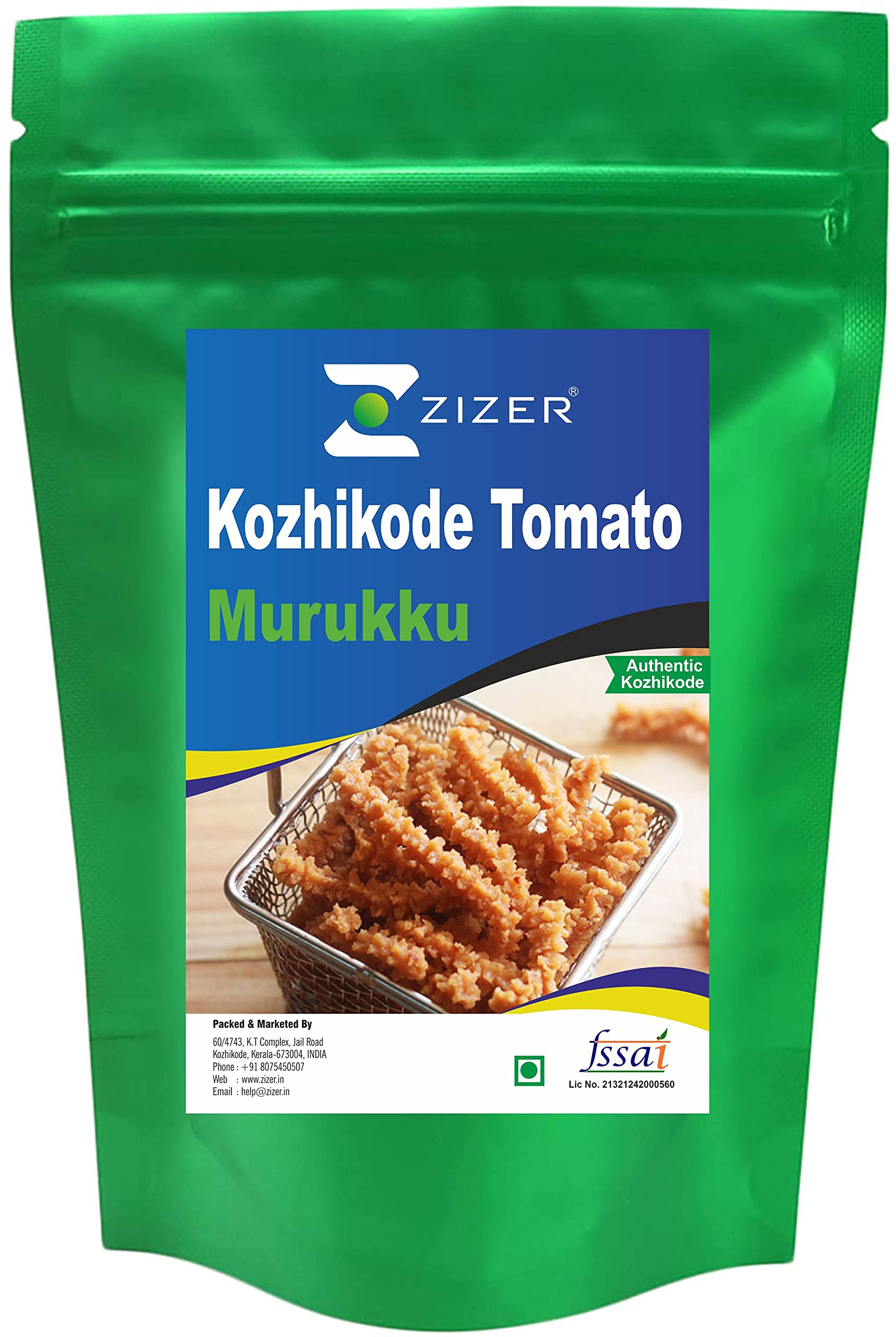 Zizer Kozhikoden Tomato Murukku | Tomato Chakli | Crunchy, Lightly Spiced Snack | Kerala Speciality Namkeen (250 g)