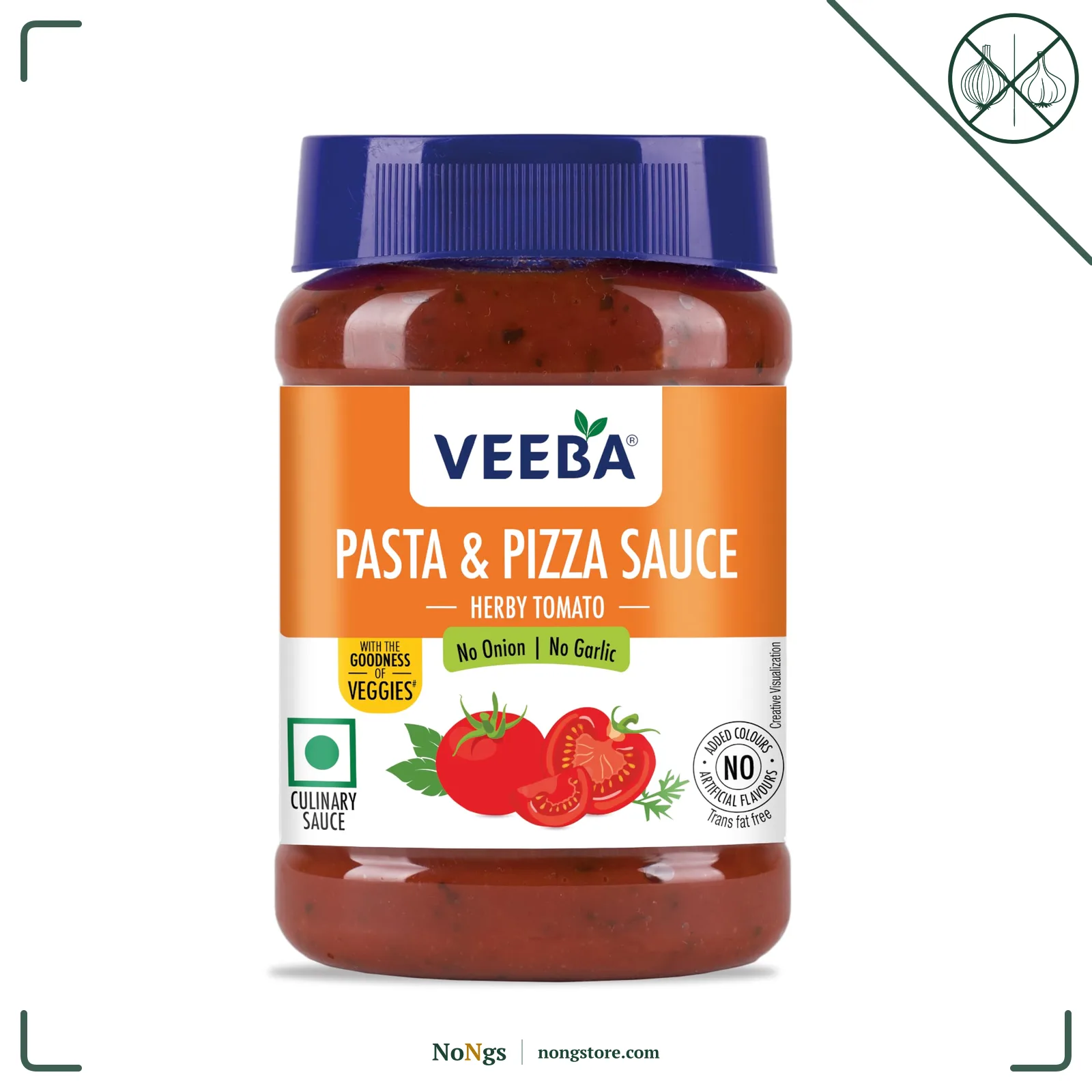 VEEBA Pasta & Pizza Sauce Herby Tomato - No Onion No Garlic (280G)