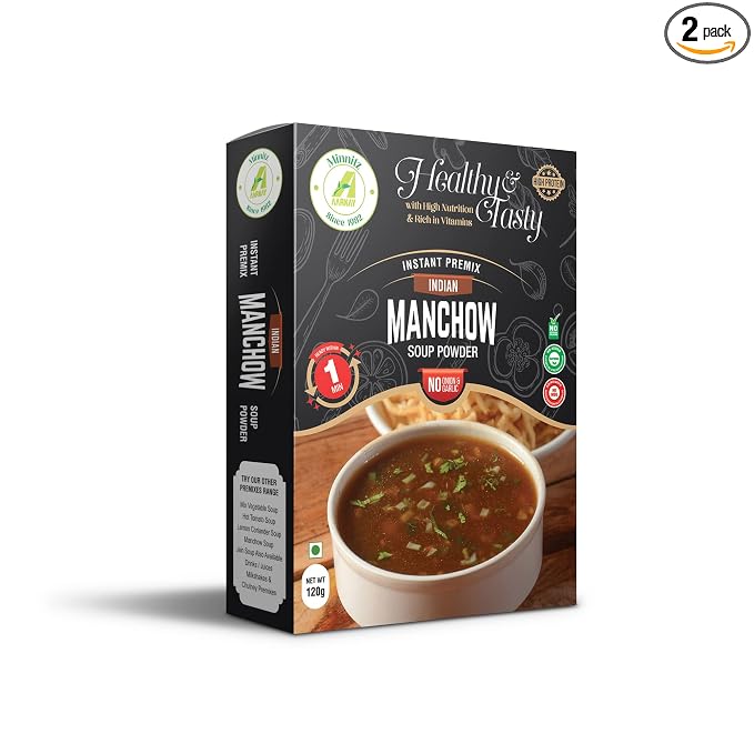 Minnitz Fresh and Delicious Veg Manchow Soup | Instant Mix | No Garlic and Onion |No Added Preservatives | No Chemical | Manchow Veg Soup Mix 240g(24 Servings)
