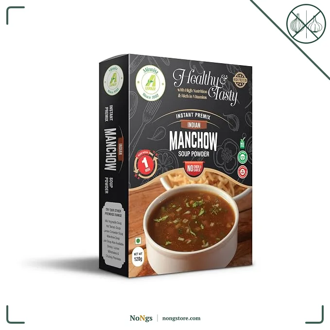 Minnitz Fresh and Delicious Veg Manchow Soup | Instant Mix | No Garlic and Onion |No Added Preservatives | No Chemical | Manchow Veg Soup Mix 240g(24 Servings)