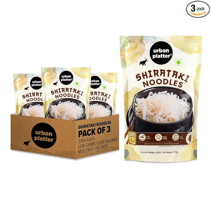 Urban Platter Shirataki Konjac Noodles, 270g, Pack of 3 (Fat-Free, Gluten-Free, Low Carb, Ready to Use)