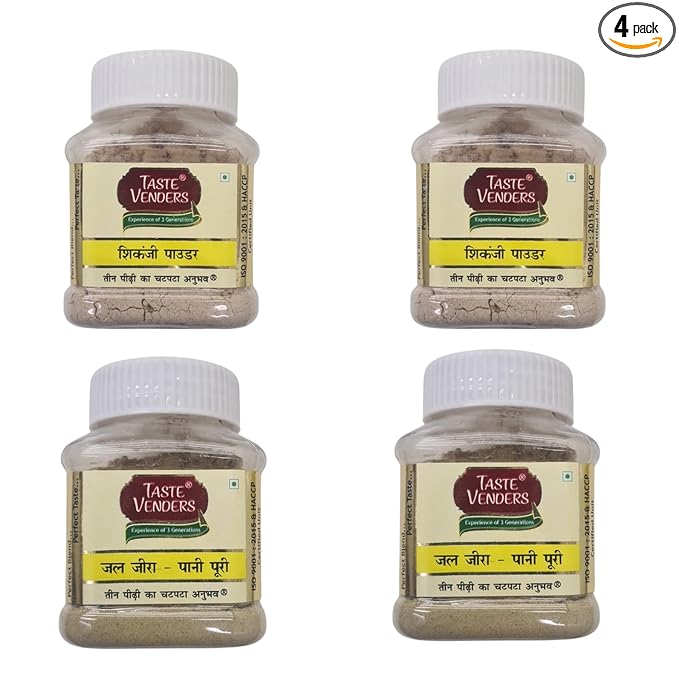 TASTE VENDERS Jaljeera Masala 100g Pack of 2 & Shikanji Masala 100g Pack of 2 Combo | Refreshing Indian Beverage Masala for Summer Drinks