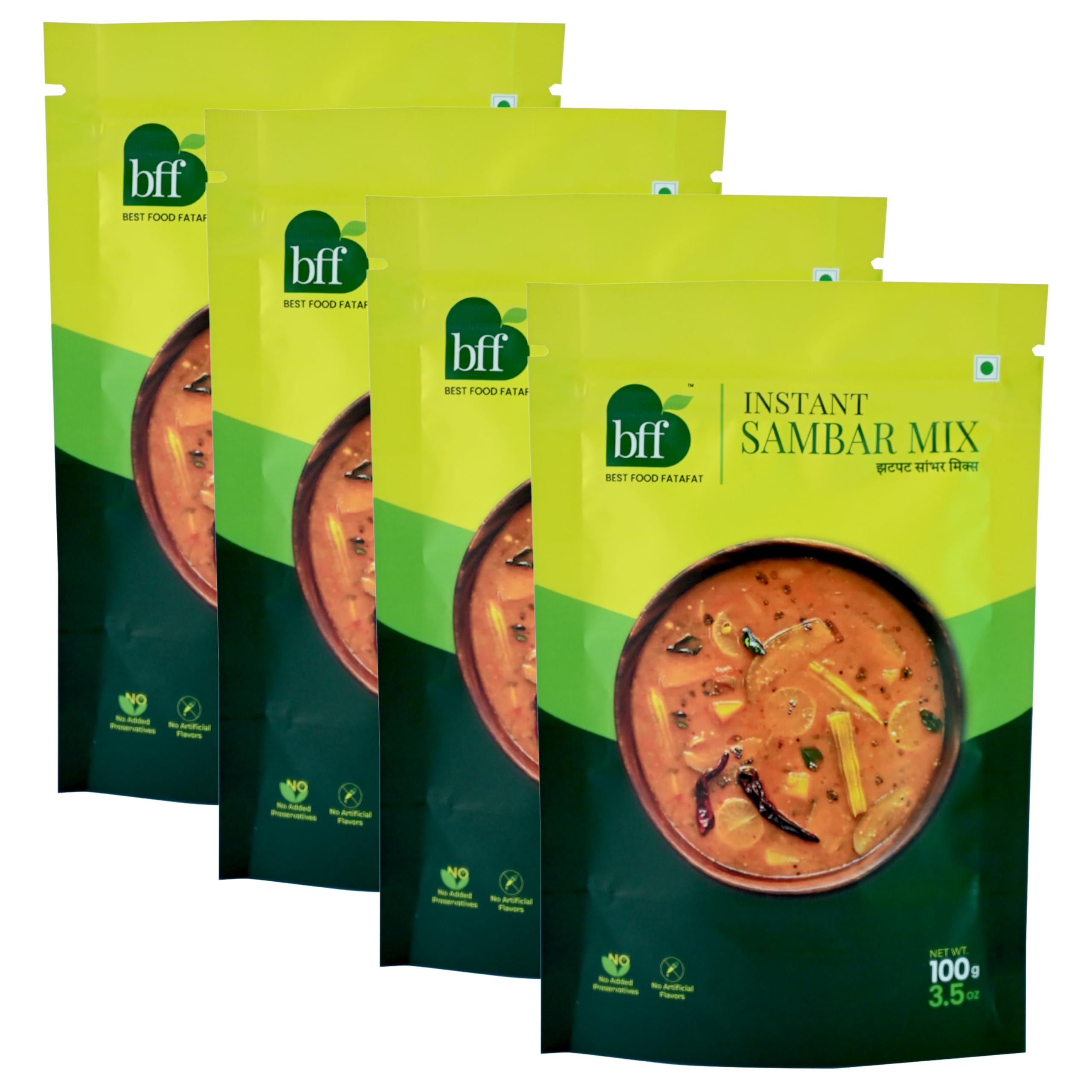 Instant Sambar Mix – Pack of 4 (100g Each) | Ready-to-Cook South Indian Curry | Made with Lentils & Spices | No Added Preservatives | No Onion and No Garlic | Suitable for Rice, Idli, Dosa & Vada | Easy to Prepare