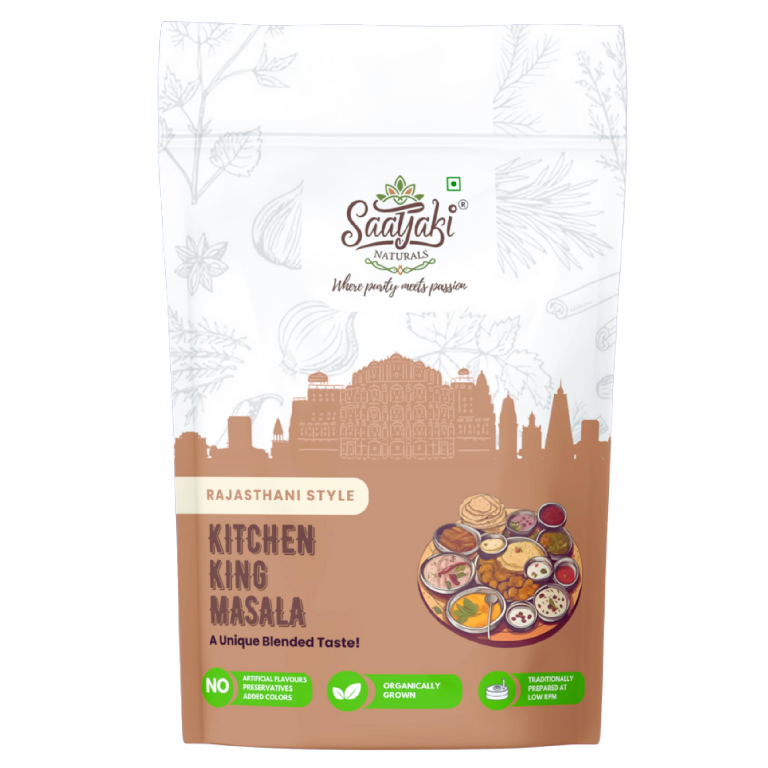 Saatyaki Naturals Kitchen King Masala - 200gm| Authentic Indian Spice Blend for Curries, Sabji and Daily Cooking|Homemade Style, Freshly Grounded Aromatic Masala with No Preservatives
