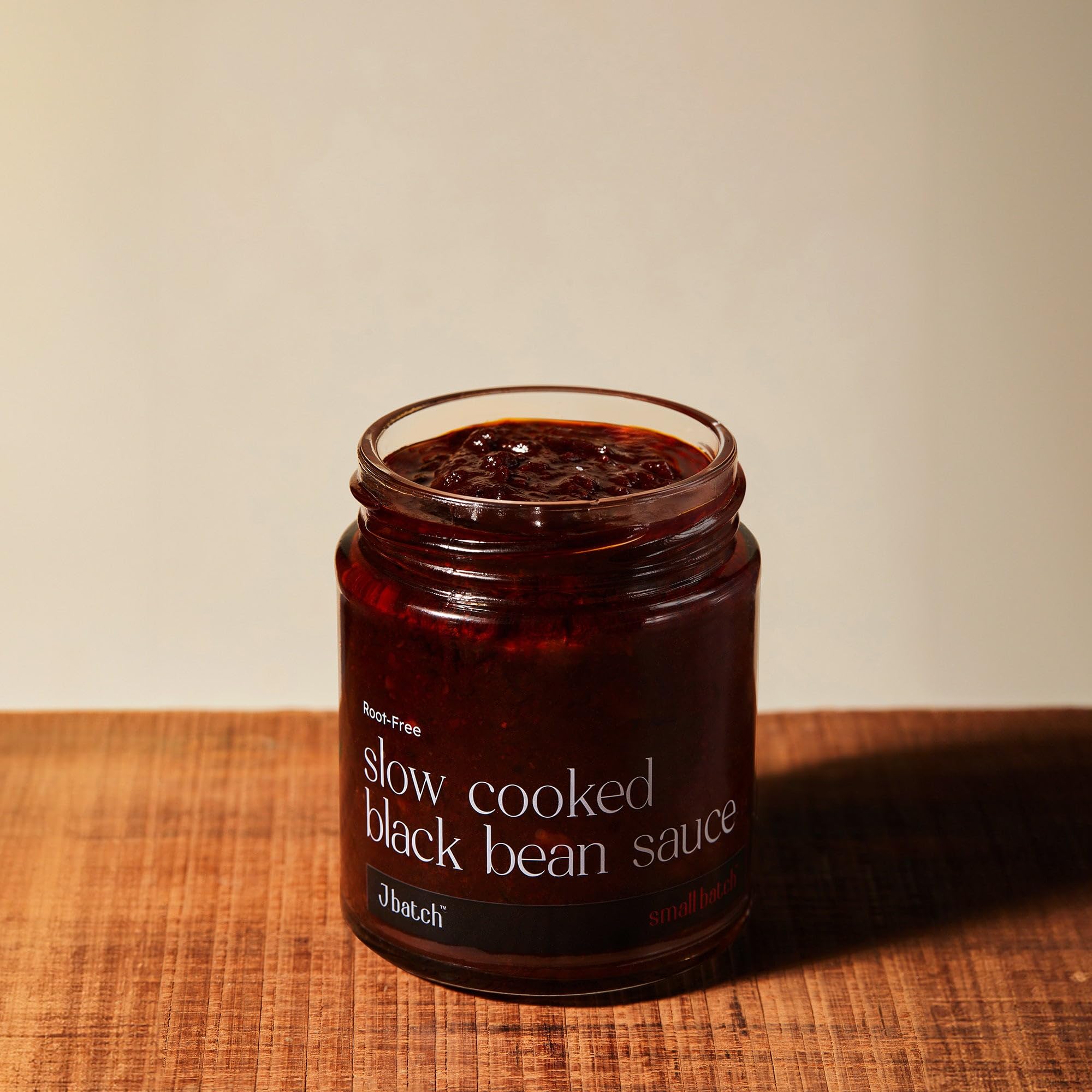SMALLBATCH Root Free Slow Cooked Black Bean Sauce, Jain Friendly, No Onion No Garlic, Gourmet Condiment, Spread, Marinate, Saute, Stir-Fry, Dip, Tofu, Jbatch - 180gms
