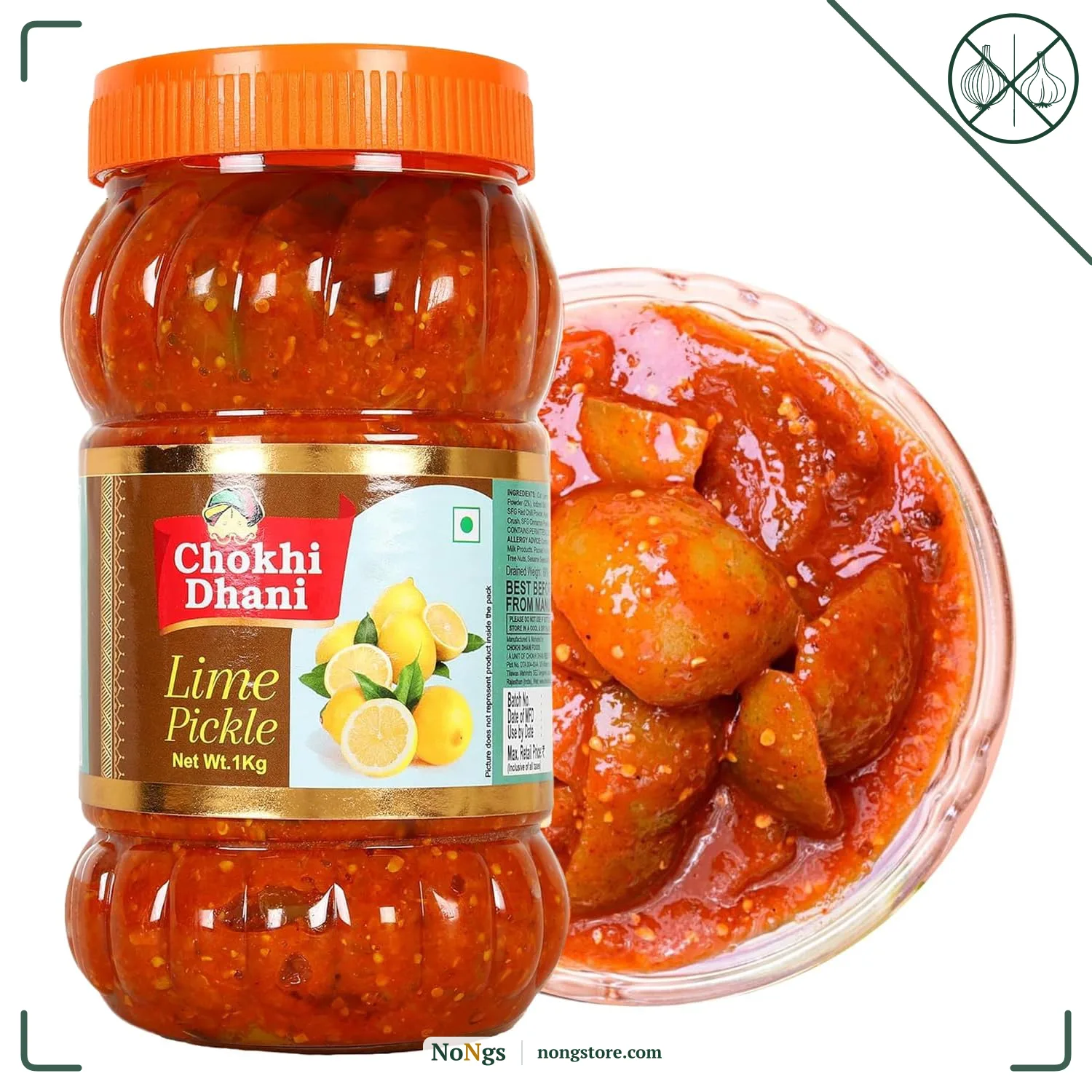 Chokhi Dhani Lime Pickle 1kg Each | Homemade Tangy & Spicy Nimbu Achar | Traditional Indian Lemon Pickle Without Onion & Garlic | Oil Free | Authentic Taste