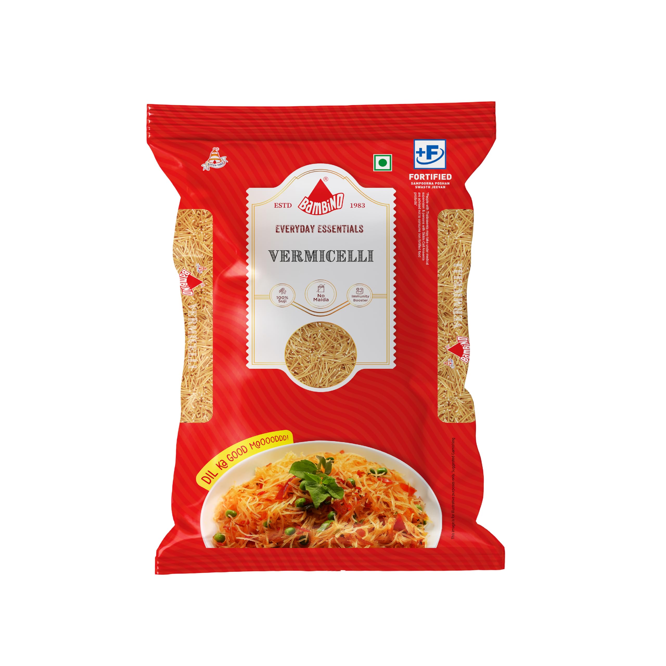 Bambino Vegetarian Vermicelli Pouch, 850 grams/ 900 grams(weight may vary) (packaging may vary)