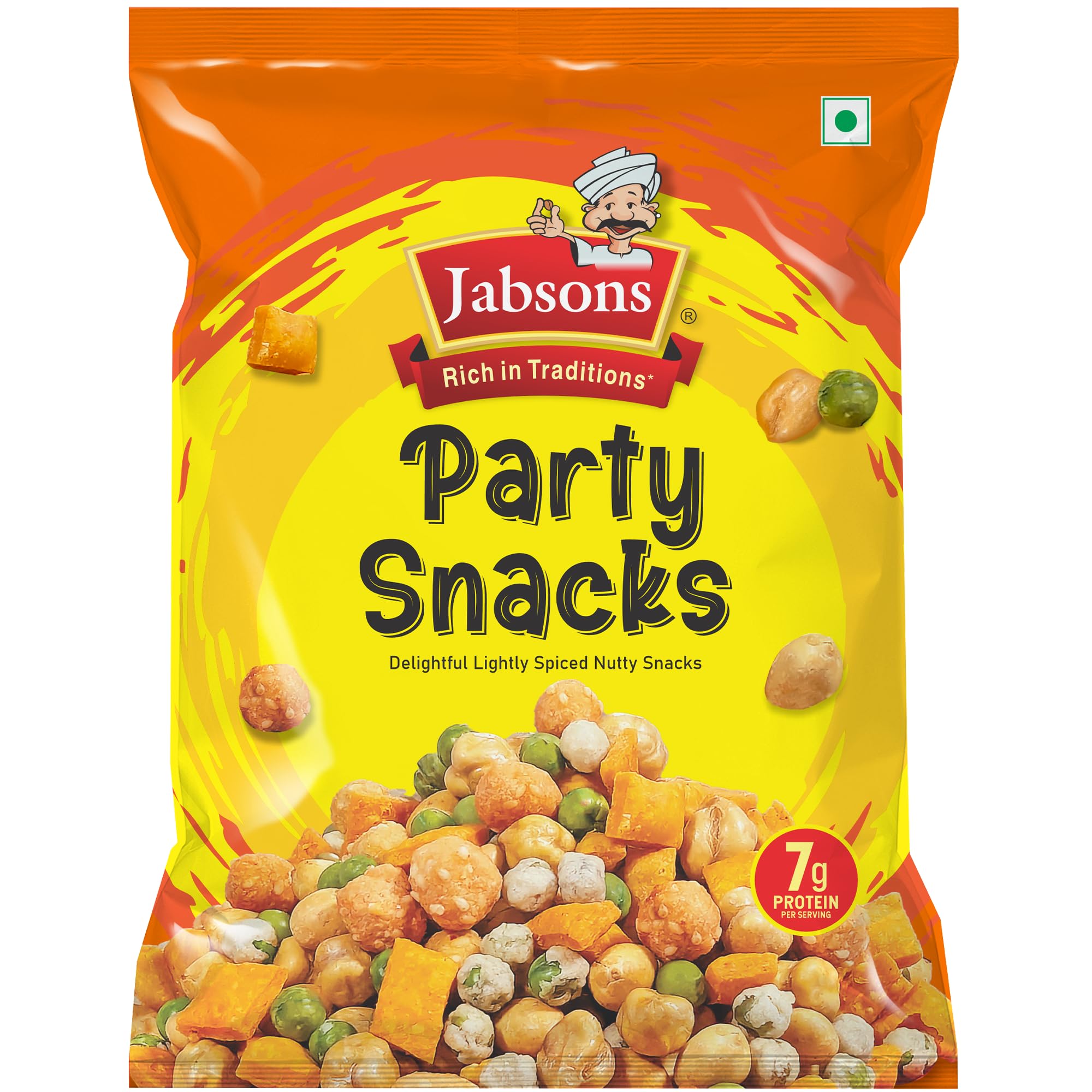 Jabsons Party Snacks-140gm Delightful Lightly Spiced Nutty Snacks, 7g Protein per Serving
