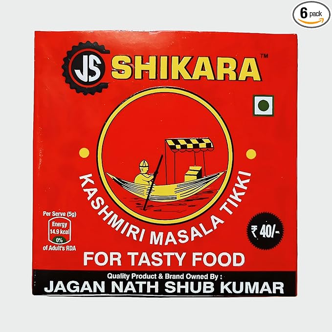 JS Shikara Special Kashmiri Masala Tikki – Traditional Indian Spice Mix, Premium Authentic Flavor, Pack of 6 x 40g (Total 240g)