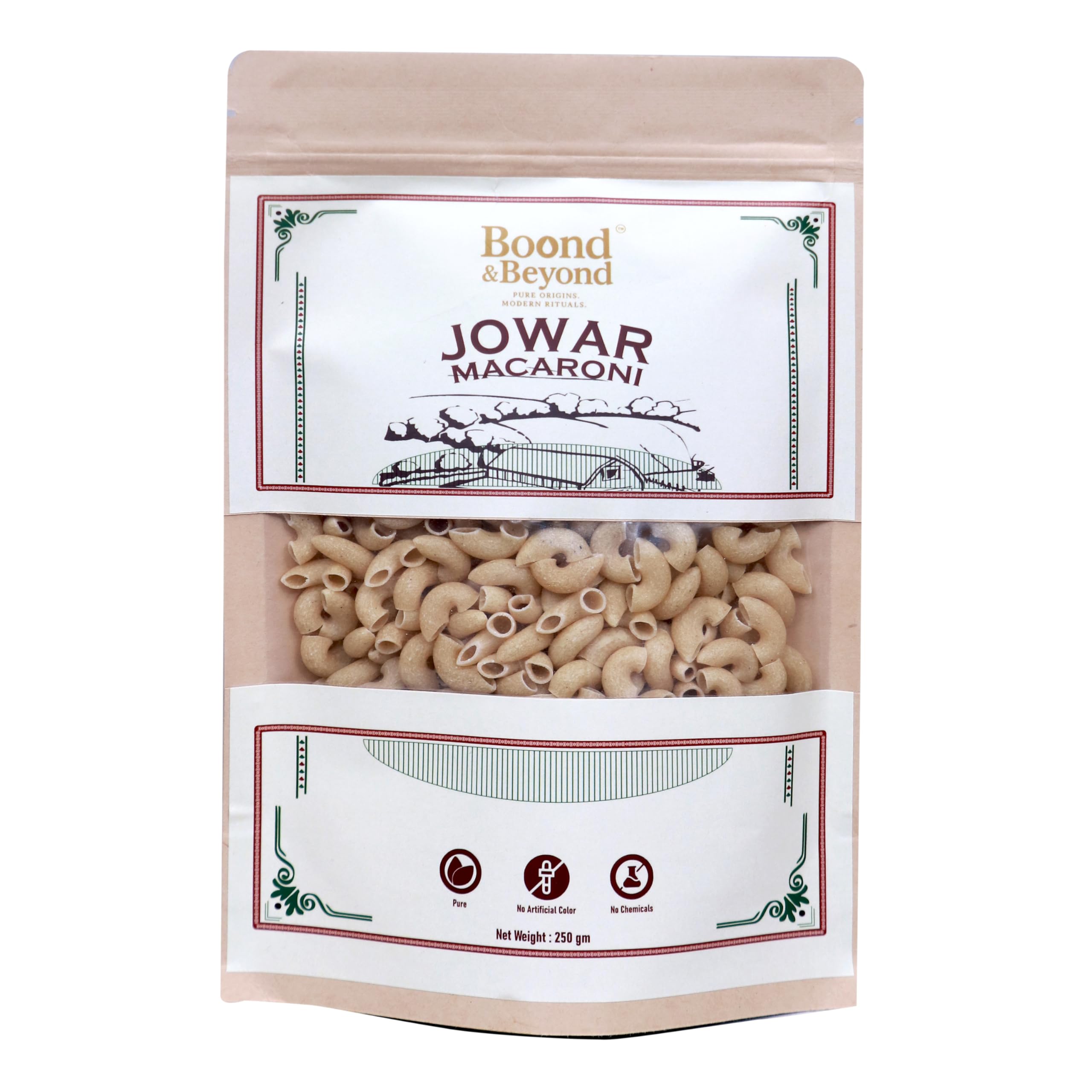 Boond & Beyond Jowar Macaroni | No Maida, Gluten Free Millet Pasta | High Fiber & Protein | Healthy Pasta for Kids & Weight Loss | Light Meal Option