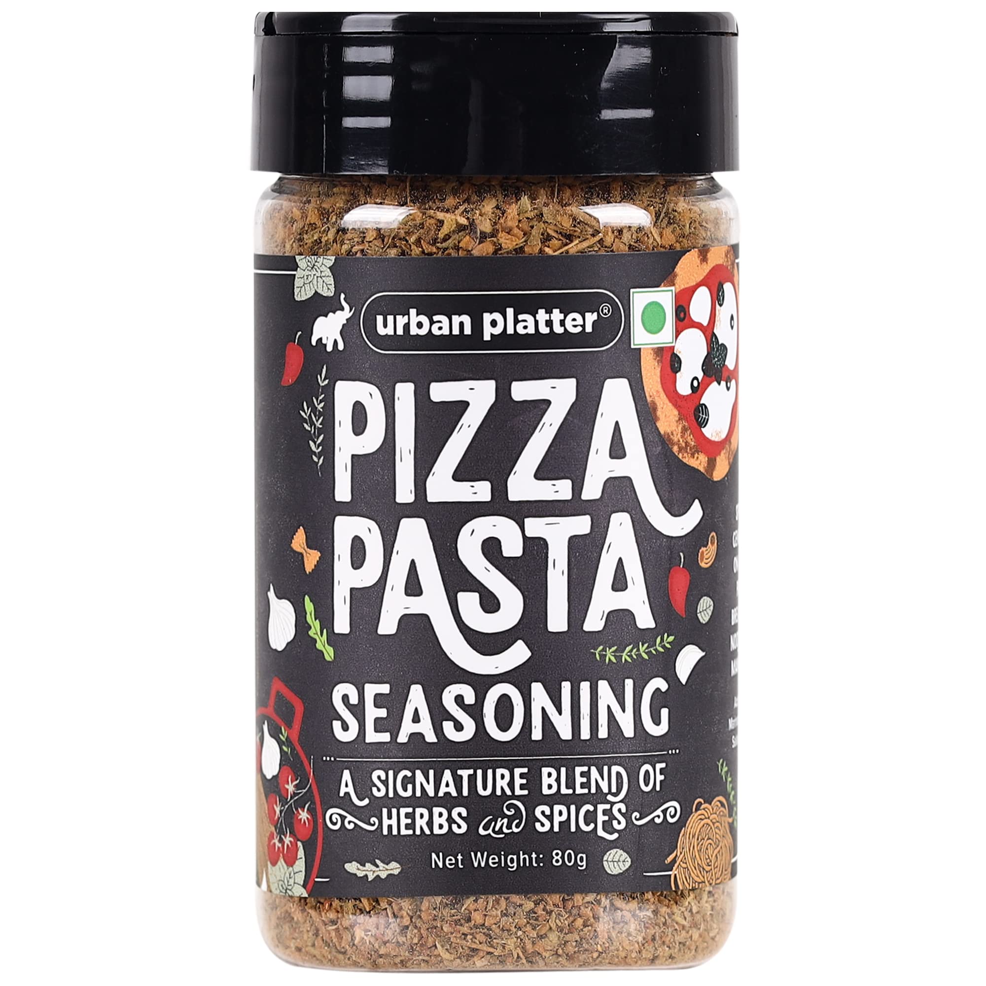 Urban Platter Pizza Pasta Seasoning, 80g (Signature Italian-Style Seasoning | Multipurpose Herb & Spice Blend | MSG-Free)