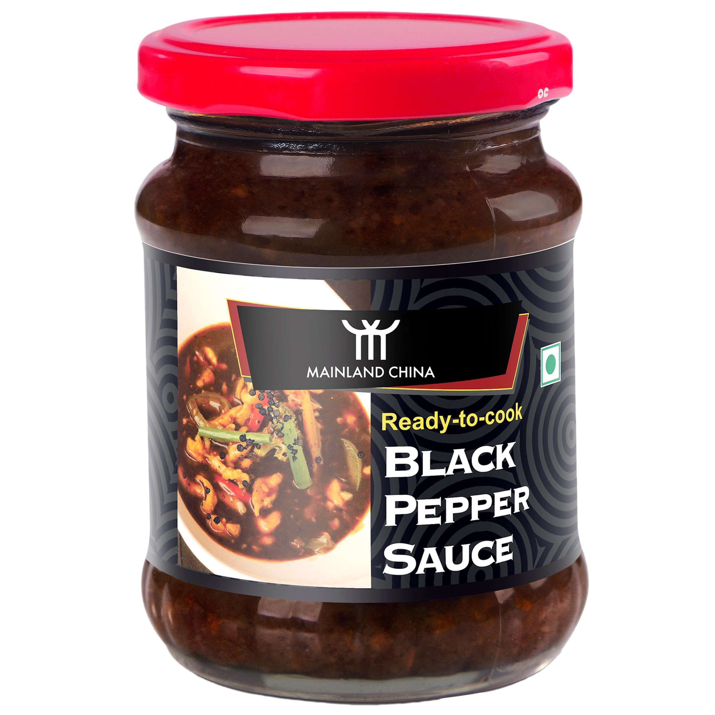 Mainland China Black Pepper Sauce 225g | Authentic Asian Flavour | Ready to Cook Plant Based with No Artificial Flavours | Perfect for Restaurant Style Meals, Stir Fry, Sautéing & Continental Cuisine