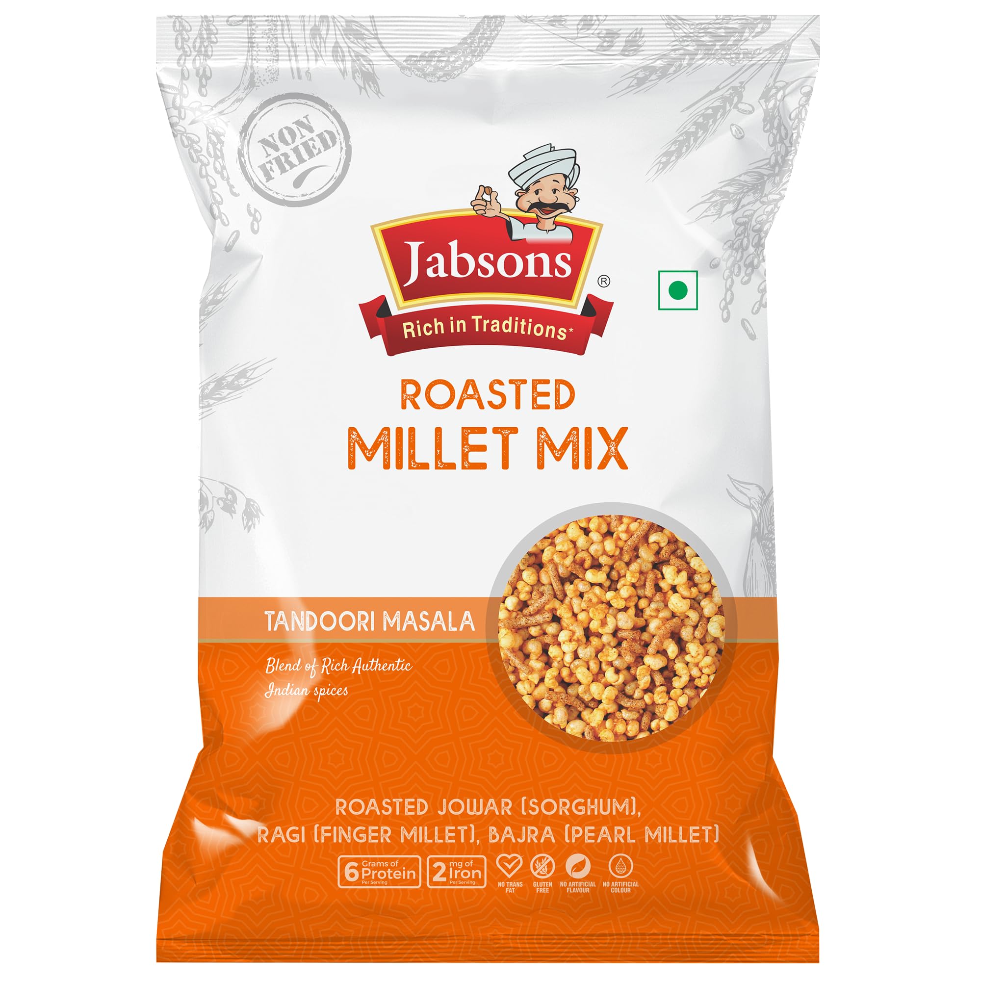 Jabsons Roasted Millet Mix 140g | Vegan & Gluten-Free Snack | High Protein, High Fiber | Roasted Namkeen