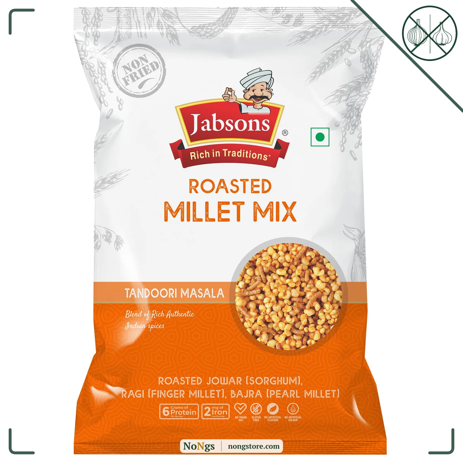 Jabsons Roasted Millet Mix 140g | Vegan & Gluten-Free Snack | High Protein, High Fiber | Roasted Namkeen