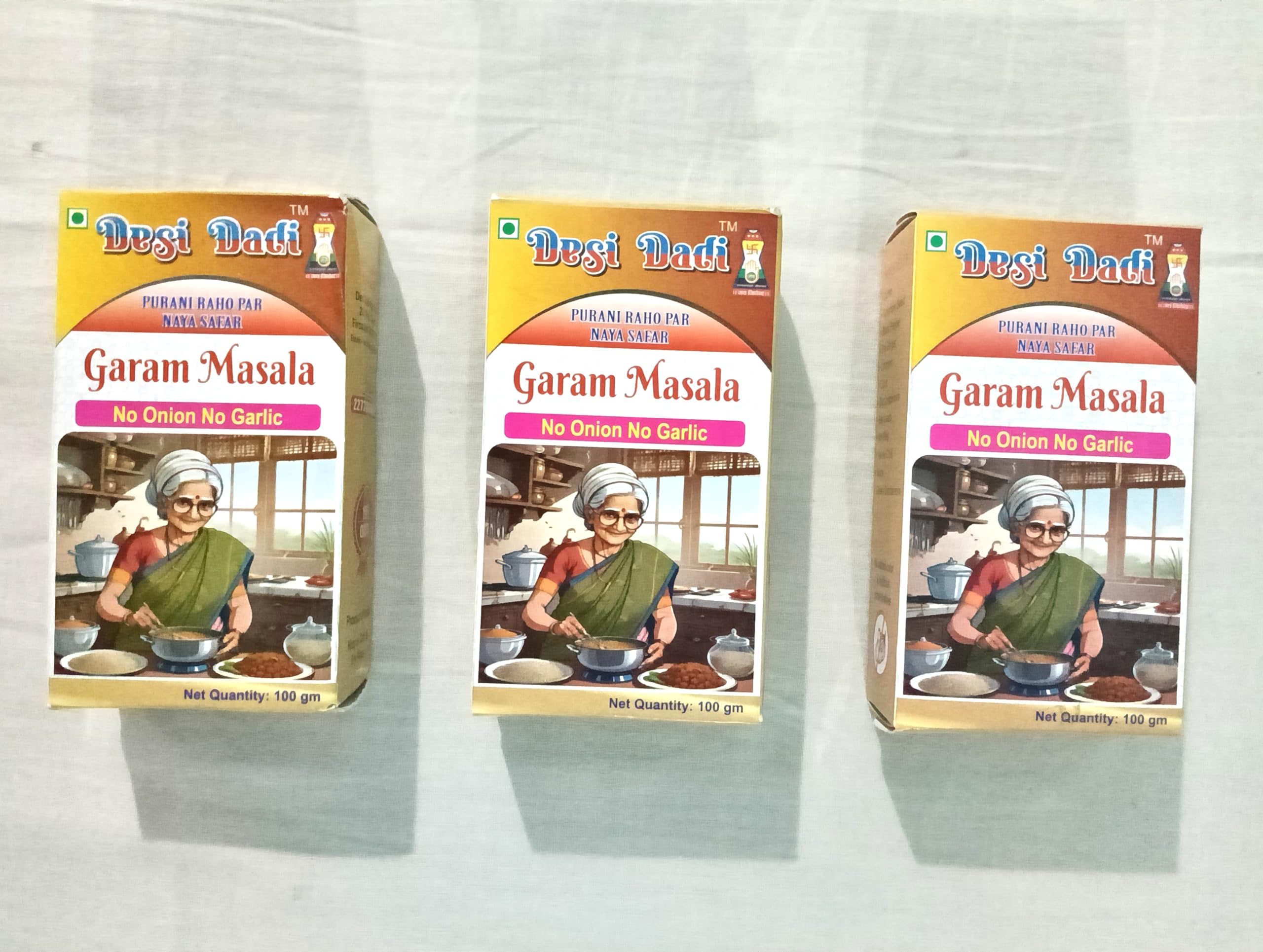 Desi Dadi Premium Garam Masala, No Onion No Garlic, 100g each, Pack of 3