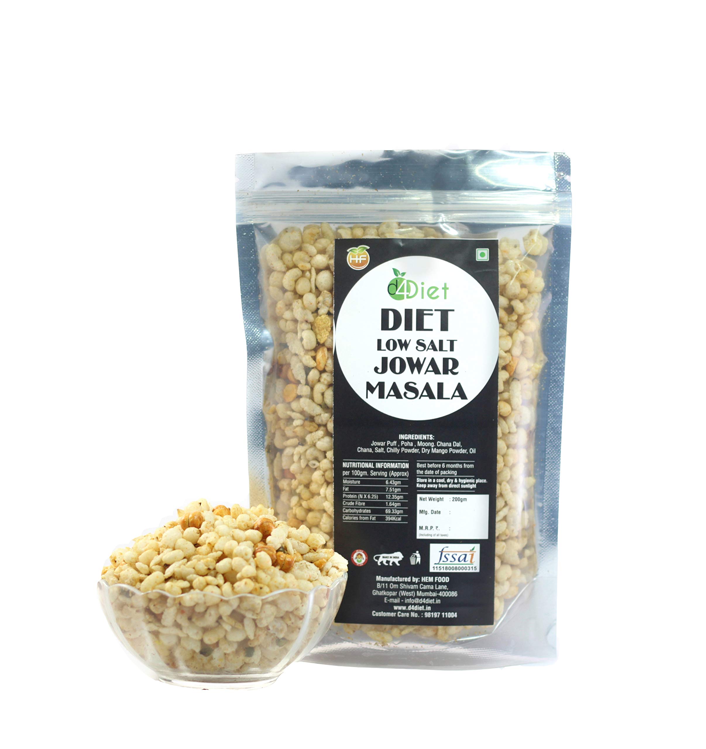 D4DIET- DIET LOW SALT JOWAR MASALA -NAMKEEN/DIET SNACKS/HEALTHY SNACKS