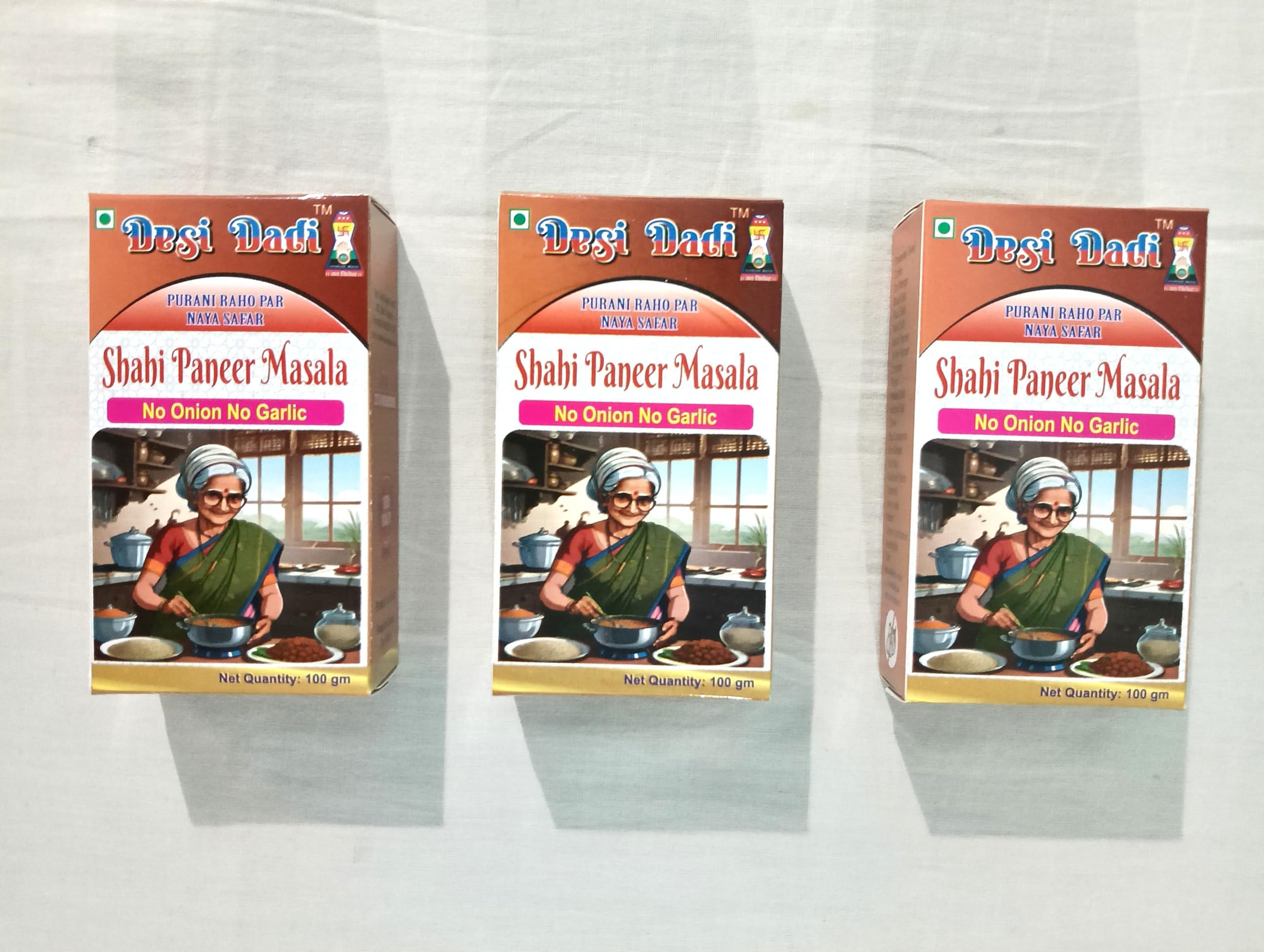 Desi Dadi Premium Shahi Paneer Masala, No Onion No Garlic, 100g each, Pack of 3