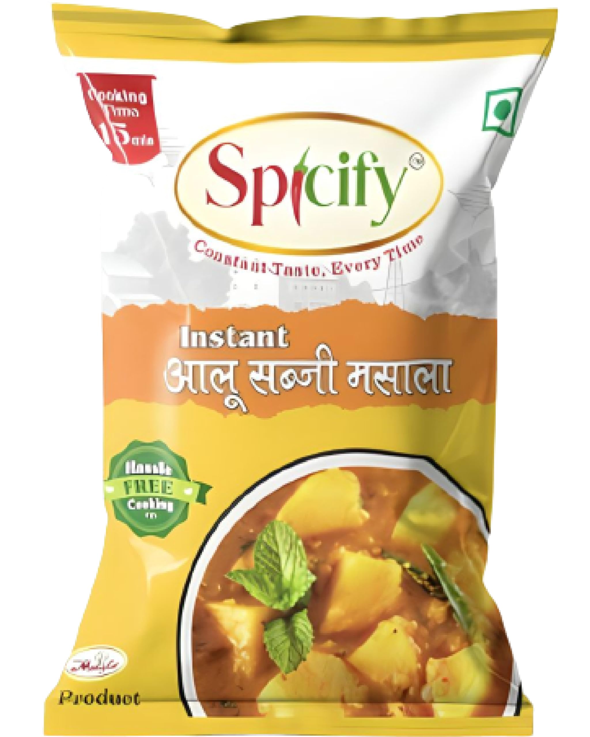 Spicify Aloo Sabzi Masala -Pack of 5 | 5x20g Sachet | | Ready to Use Instant Spice Mix | No Onion No Garlic No MSG | Authentic & Natural Spice Blend