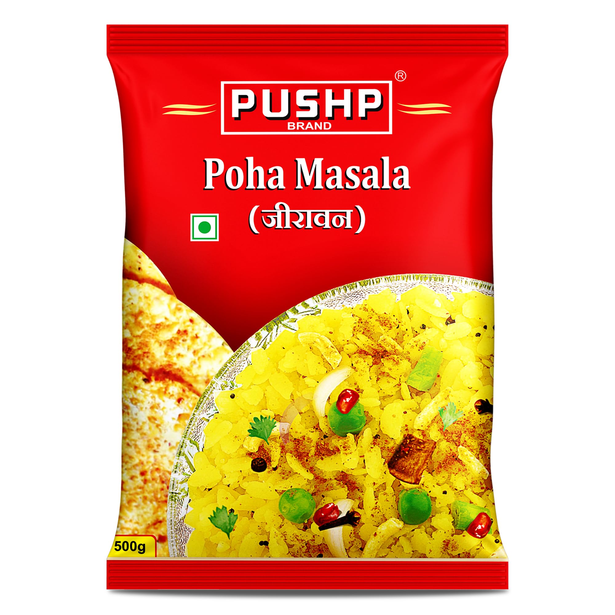 Pushp Jeeravan Masala | 500g Pouch | Indori Poha Masala | Indori-Style Spice Mix | Quality Blend | No Preservatives (Pack of 1)