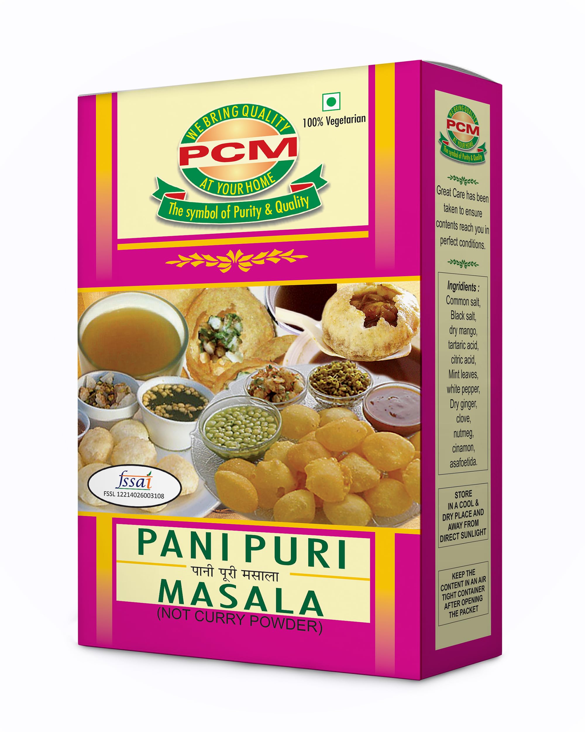 PCM Pani Puri Masala Powder - 100g | Tangy & Spicy Golgappa Pani Mix for Authentic Street-Style Taste