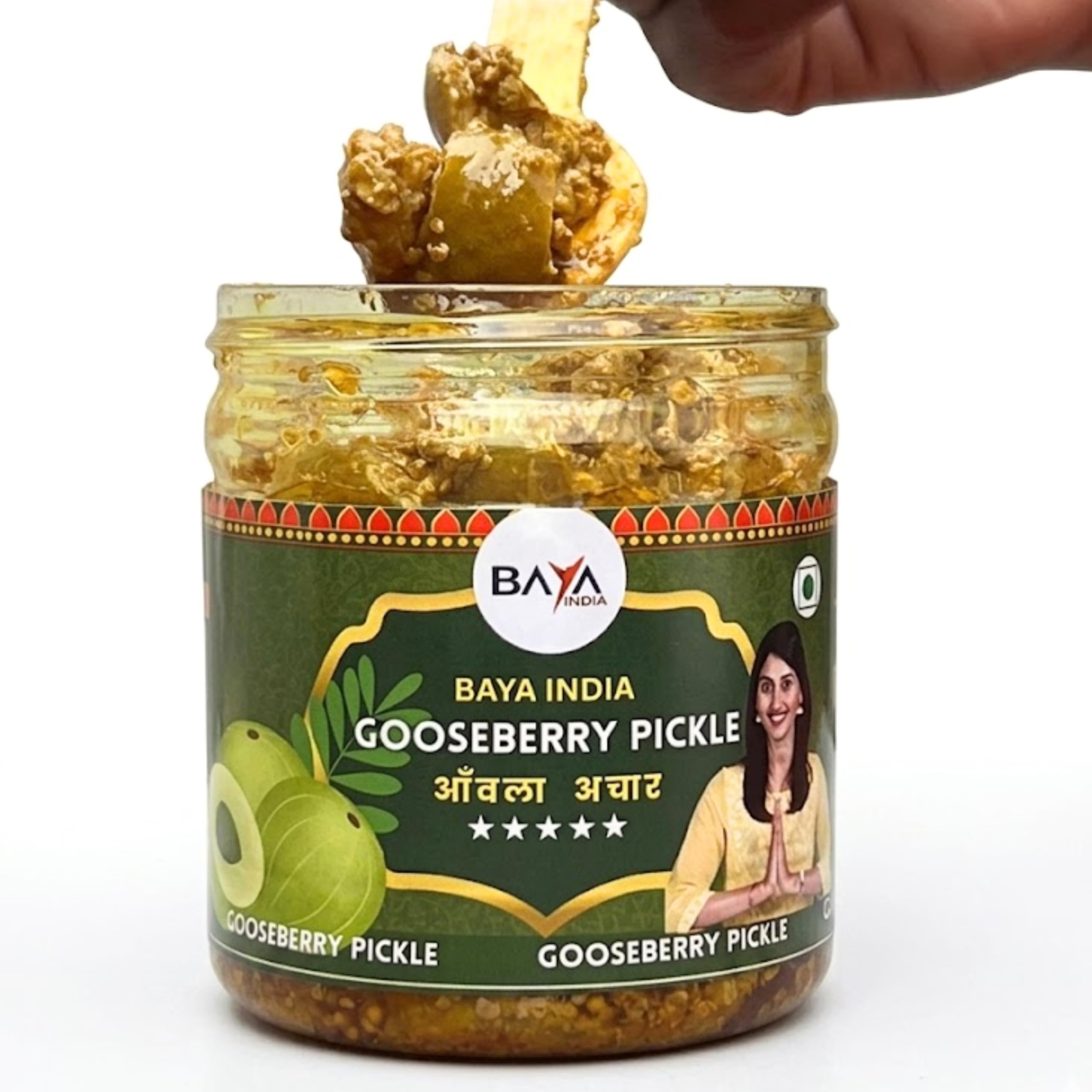 Baya India Homemade Gooseberry Pickle | Awala Amla ka Achar | Healthy, Spicy & Tangy | No Chemical & No Preservatives | Sun-Dried | No Vinegar | No Garlic, No Onion | 700g Plastic Jar (700g)