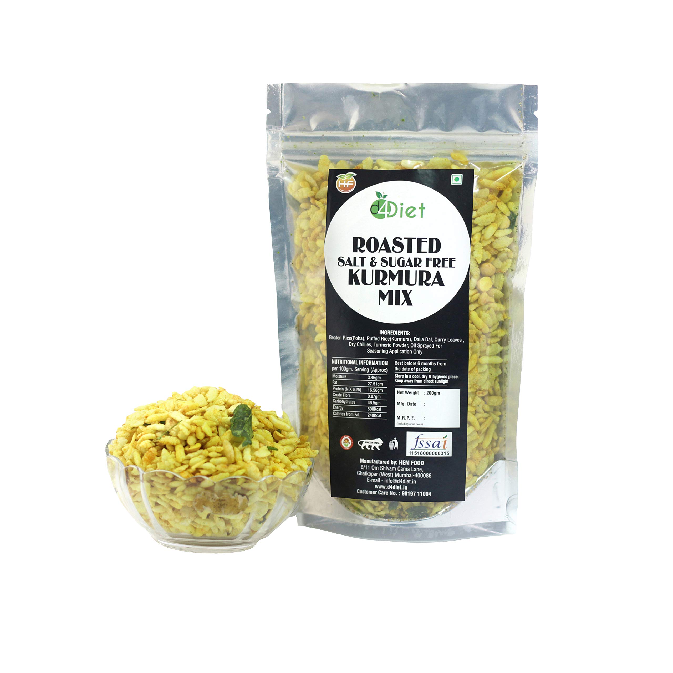 D4DIET- ROASTED SALT & SUGAR FREE KURMURA MIX-NAMKEEN/ROASTED SNACKS/HEALTHY SNACKS