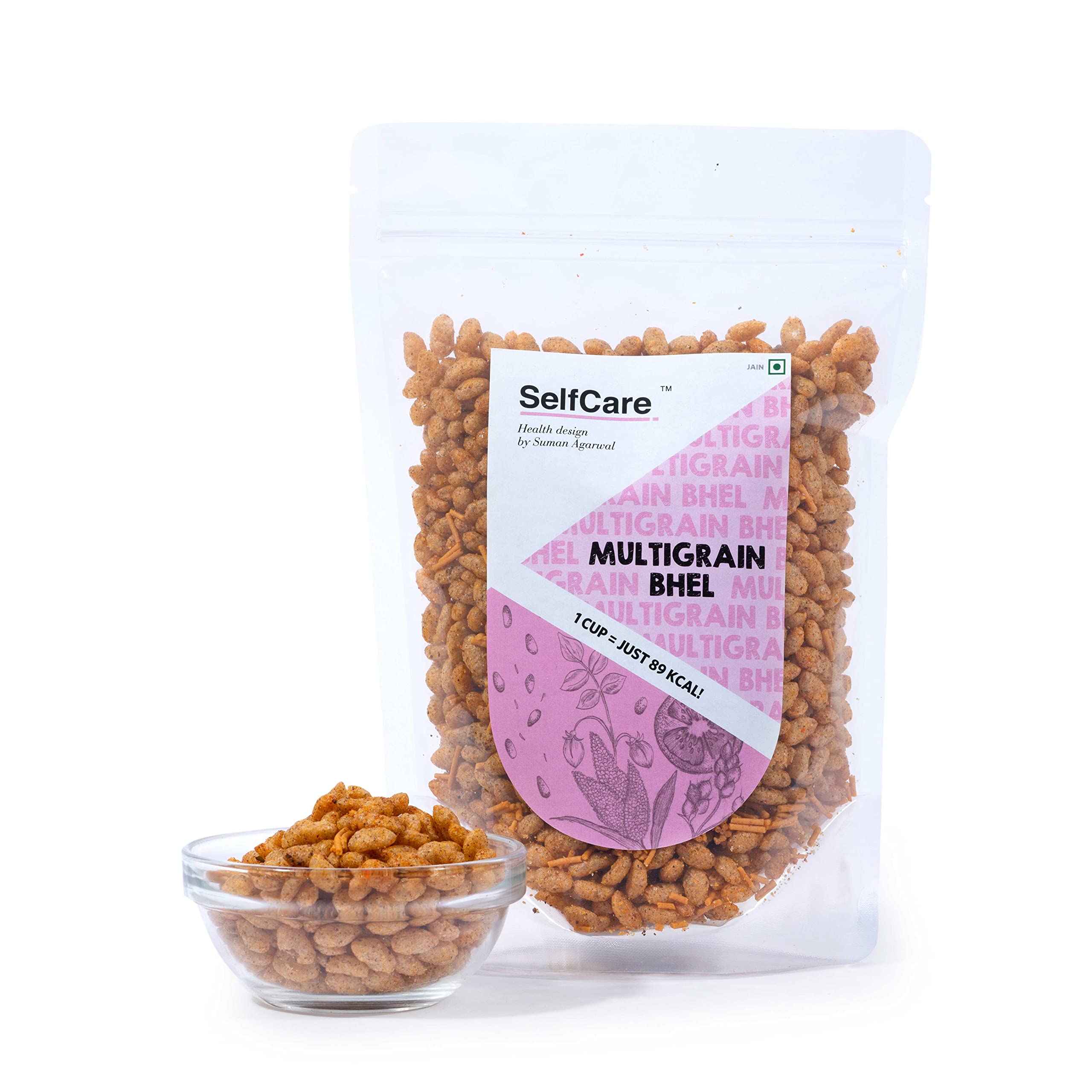 SelfCare By Suman Agarwal Multigrain Bhel Pack of 1 125g | Roasted - Vegan - Fiber Rich | Snacks - Namkeen - Grocery | Spicy Crunchy & Chatpata - Tea time Snacking | Jain - Travel & Diabetes Friendly