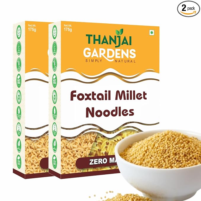THANJAI GARDENS - SIMPLY NATURAL Foxtail Millet Noodles – Healthy, Nutritious & Nutrient-Rich Instant Noodles | No Maida, No Preservatives No Artificial Color | 175 G Each | Pack of 2