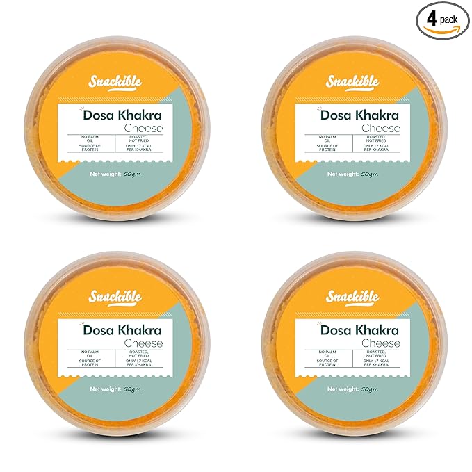 Snackible MU(N) CH BETTER Better Cheese Dosa Khakra-50 G (Pack Of 4)