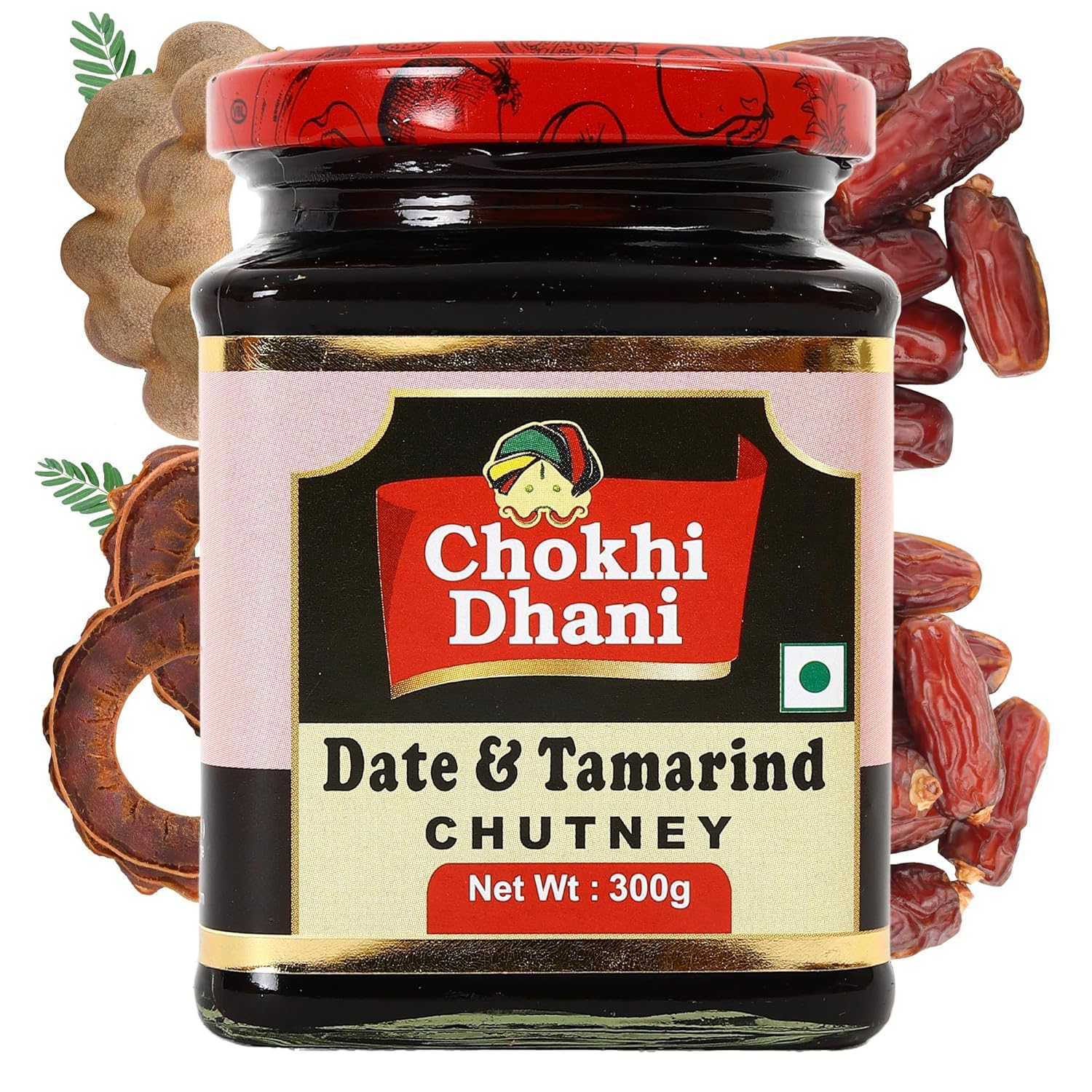 Chokhi Dhani Tamarind Date Chutney 300g | Authentic Imli Khajoor Ki Khatti Meethi Chutney | Sweet & Tangy Dip for Chaat, Samosa, Pakora & Snacks | Jain-Friendly | No Preservatives | Pack of 1
