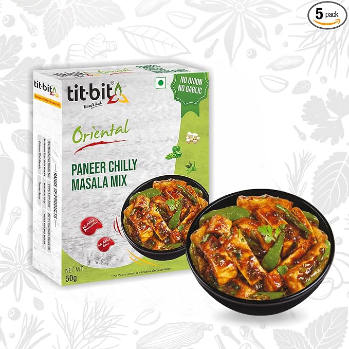 Tit-Bit - Paneer Masala | Paneer Chilli Masala | Paneer Chilli Masala Powder | Paneer Chilli Masala Mix | Paneer Chilli Dry - Pack of 5 (250 grams)