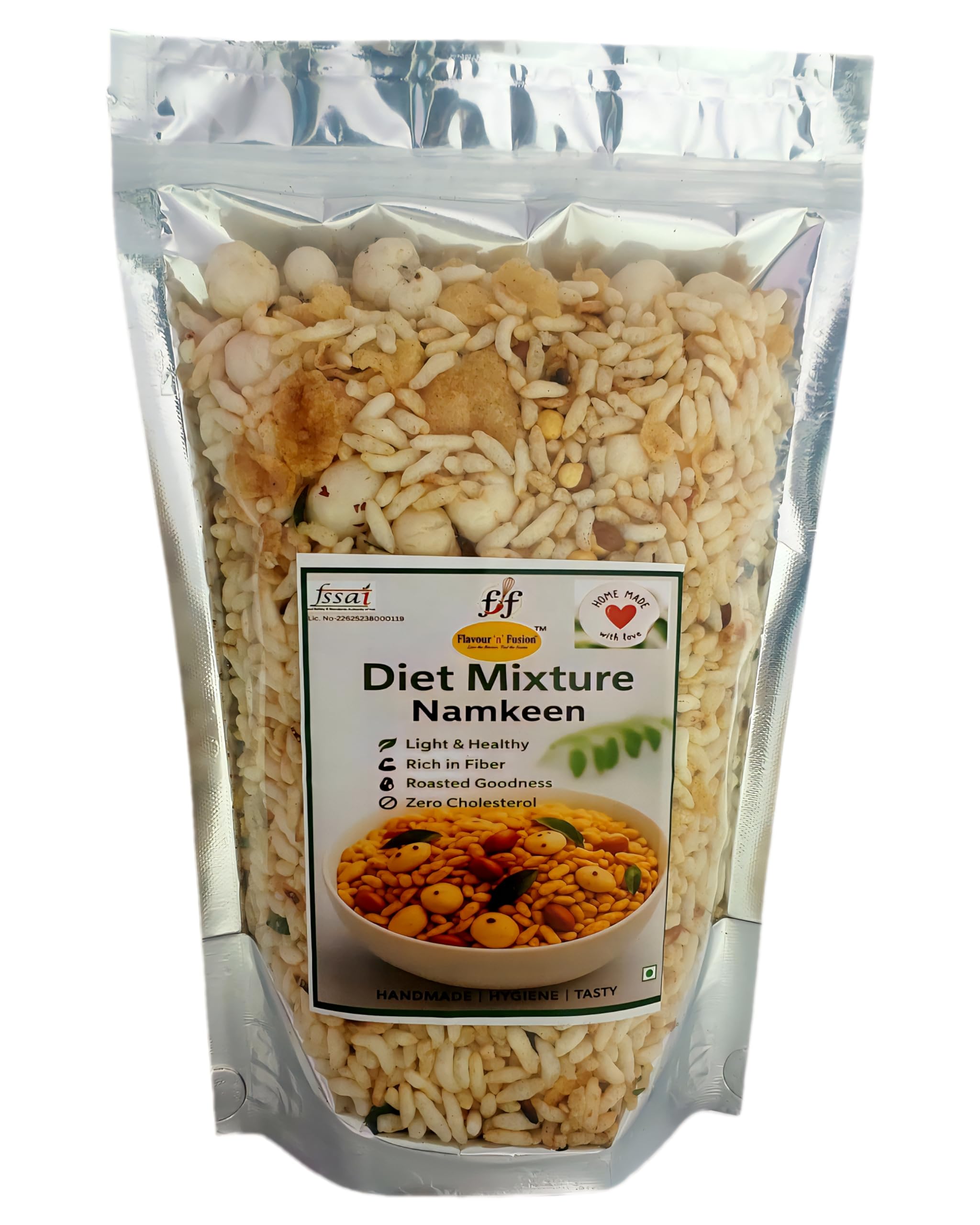 FLAVOUR N FUSION Diet Mixture Namkeen | Crispy and Crunchy Savoury Snack | NO Onion NO Garlic | Handmade and Hygienically Prepared | No Artificial Colors or Flavours | Freshly Packed | 250 gm