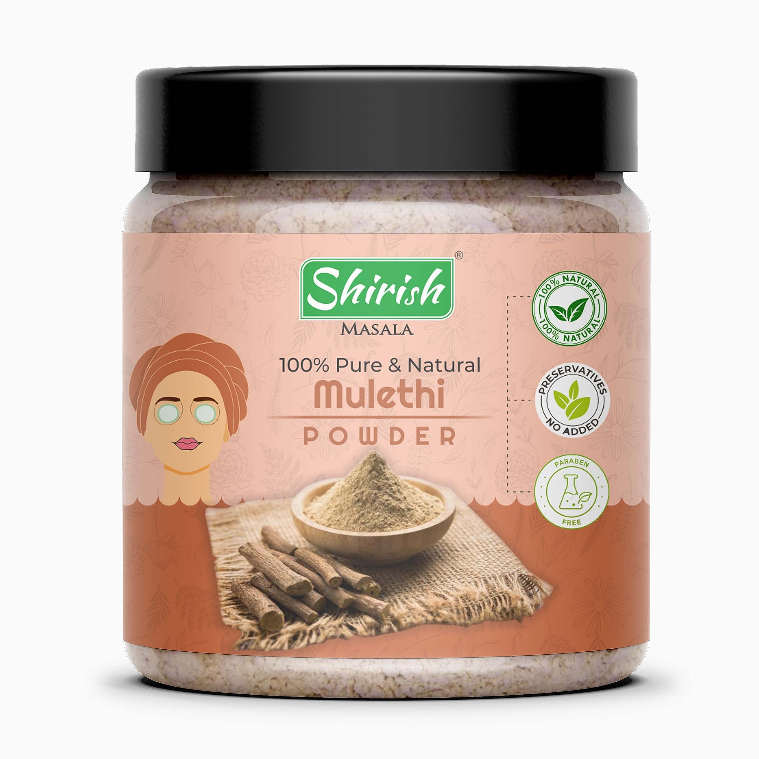 Mulethi Powder 100 Gram Jar Pack,licorice powder,Yashtimadhu powder
